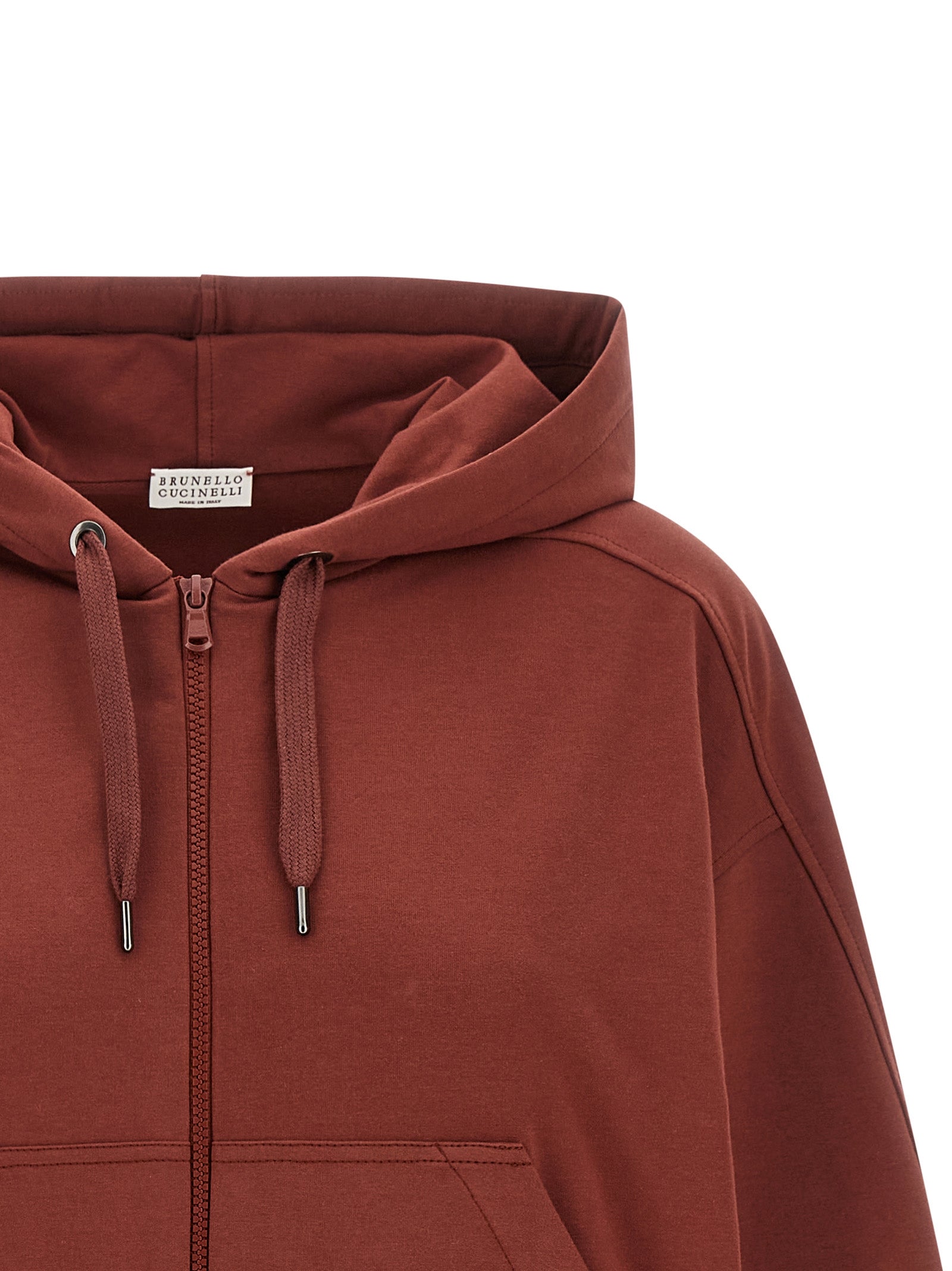 Brunello Cucinelli Sweatshirt aus Baumwolle in Bordeaux