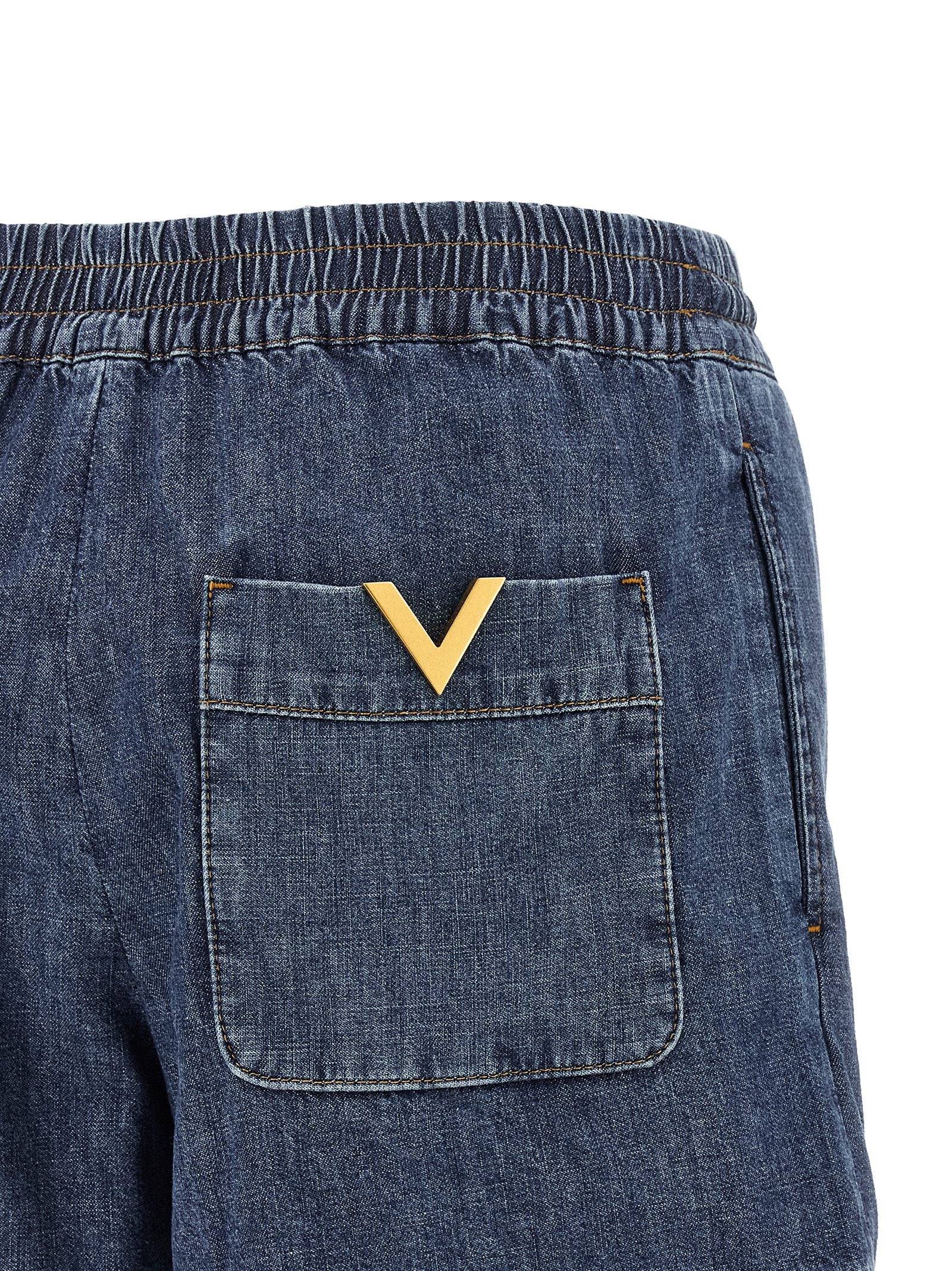 Valentino Garavani Blaue Baumwoll-Bermudashorts