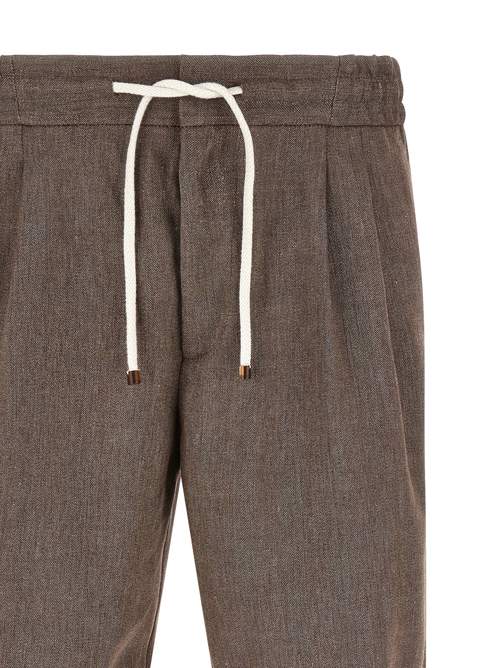 Brunello Cucinelli Braune Leinen-Bermudashorts