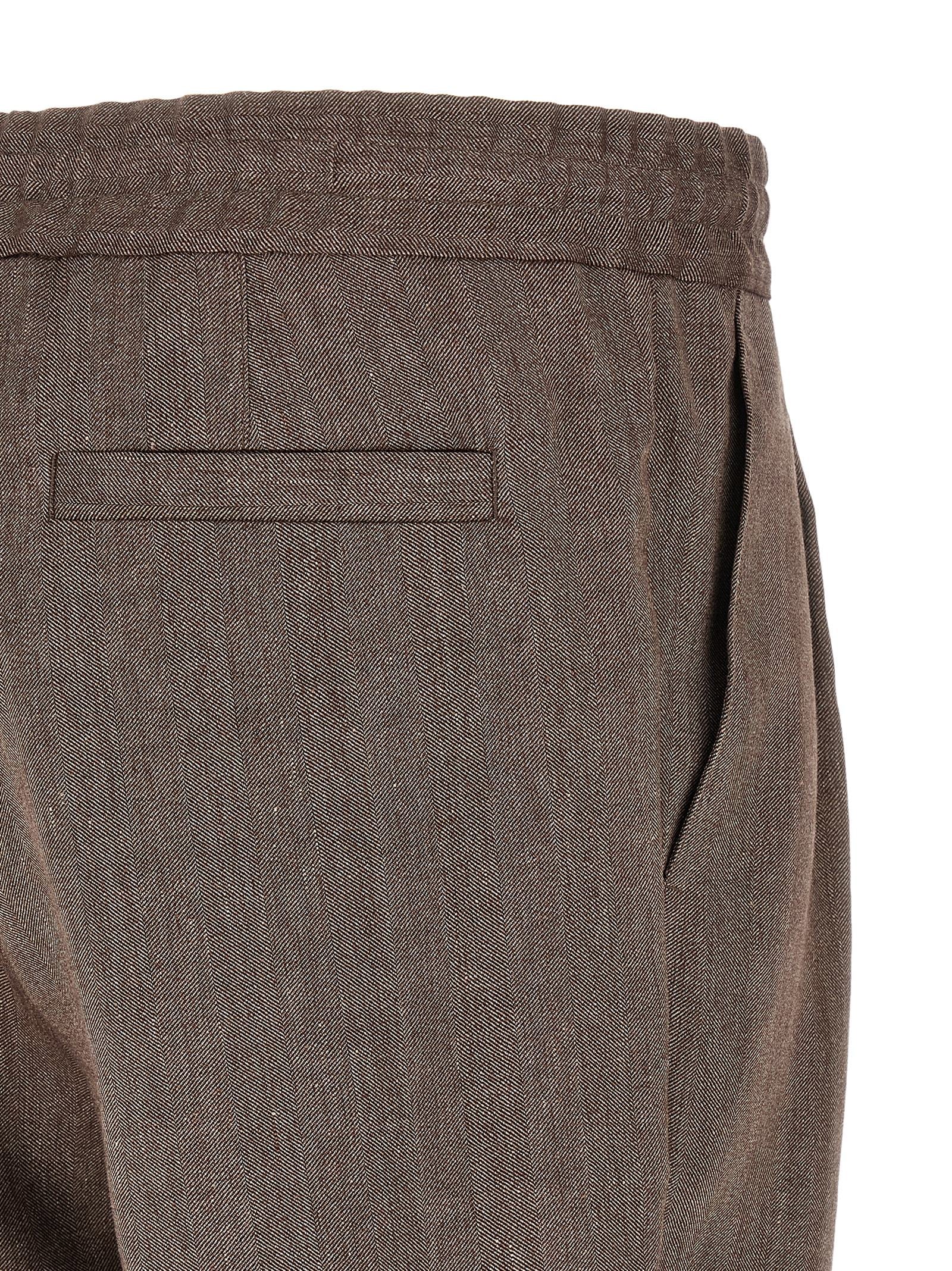 Brunello Cucinelli Braune Leinen-Bermudashorts