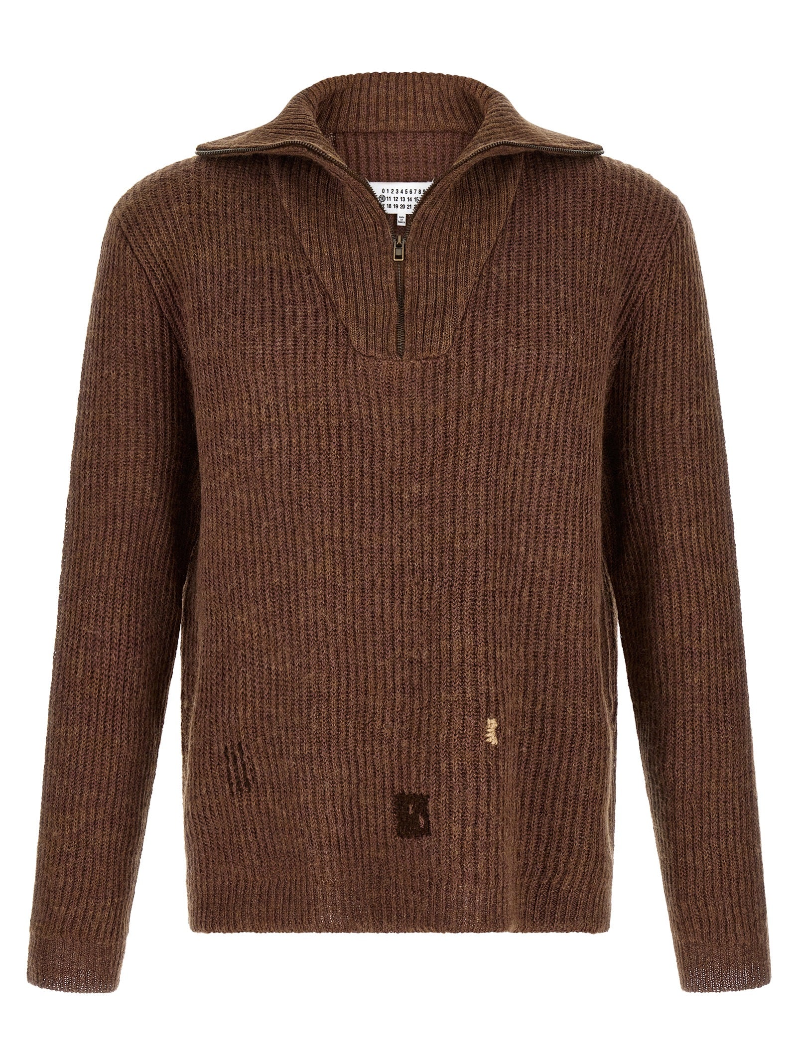Maison Margiela Brauner Leinen-Strickjacke