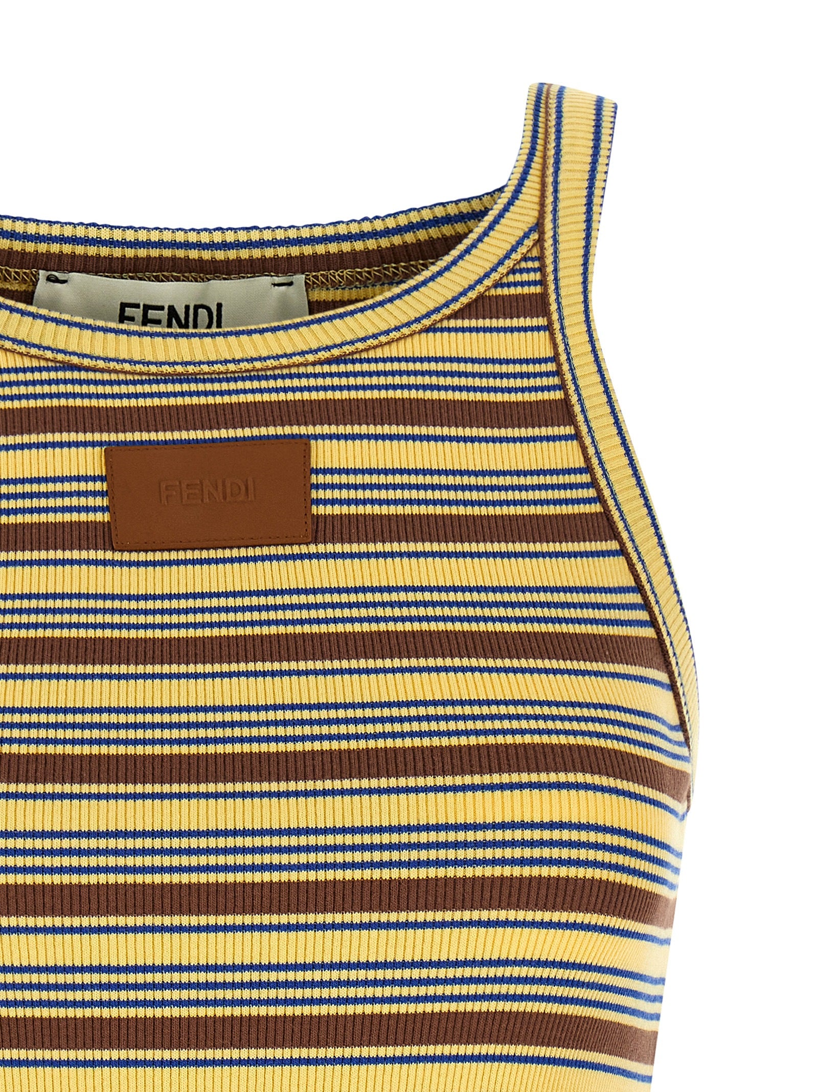 Fendi Ärmelloses T-Shirt aus mehrfarbiger Baumwolle