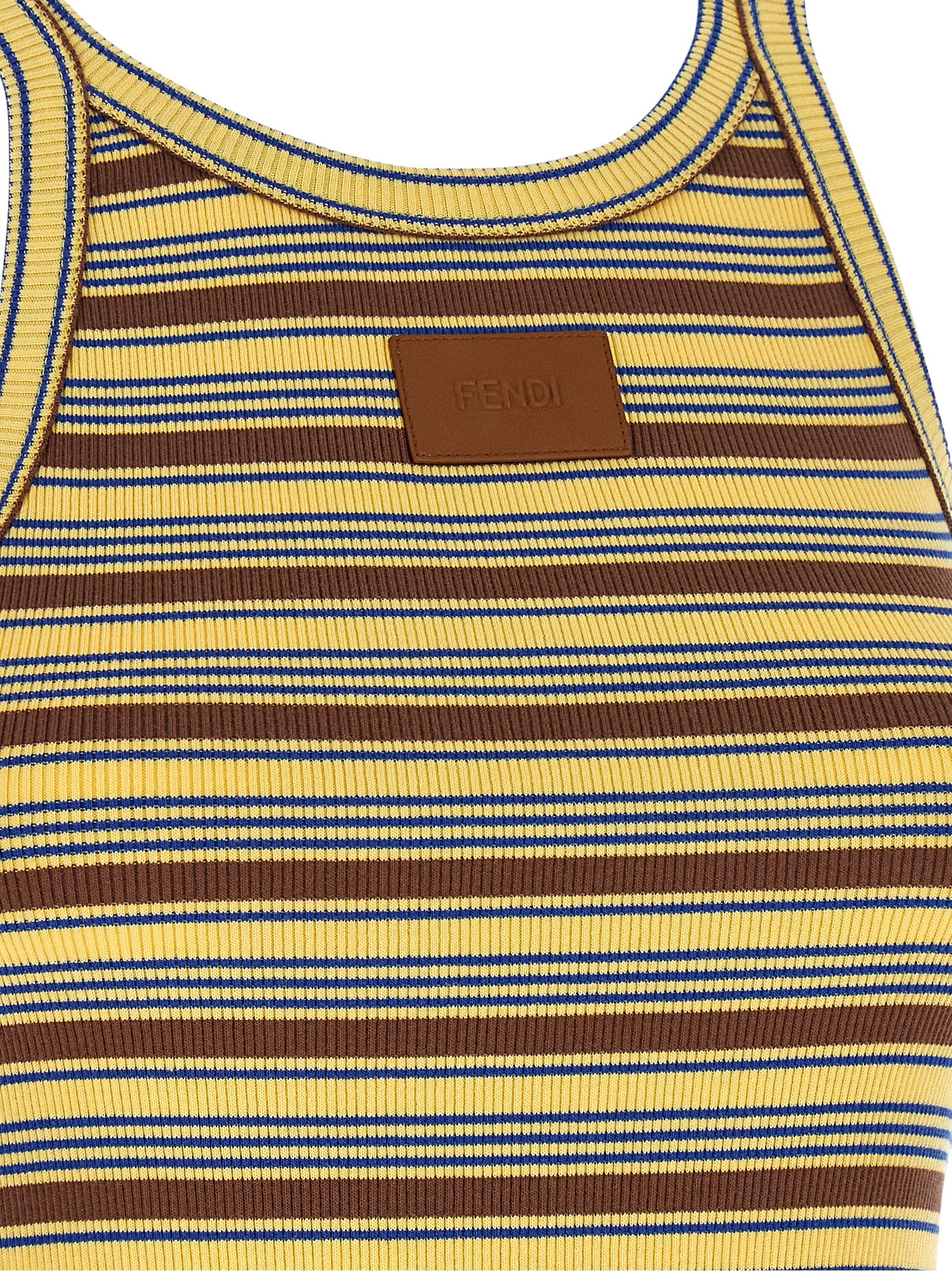 Fendi Ärmelloses T-Shirt aus mehrfarbiger Baumwolle