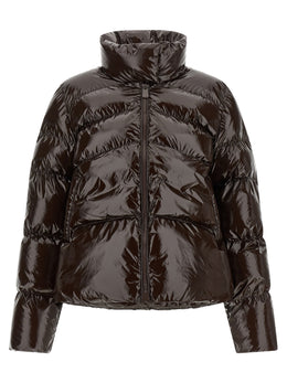 PINKO Braune Polyamid-Jacke in voller Länge