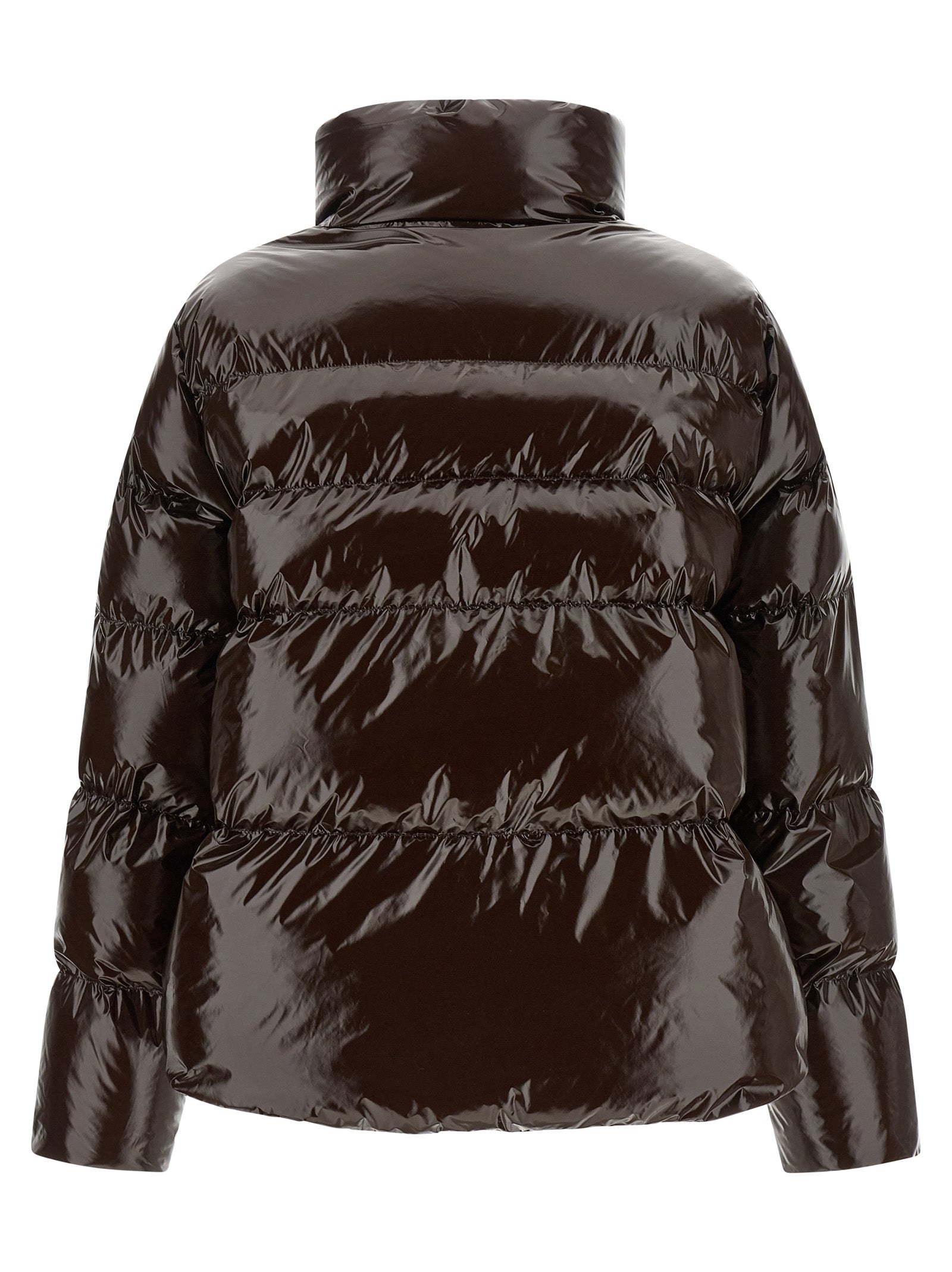 PINKO Braune Polyamid-Jacke in voller Länge
