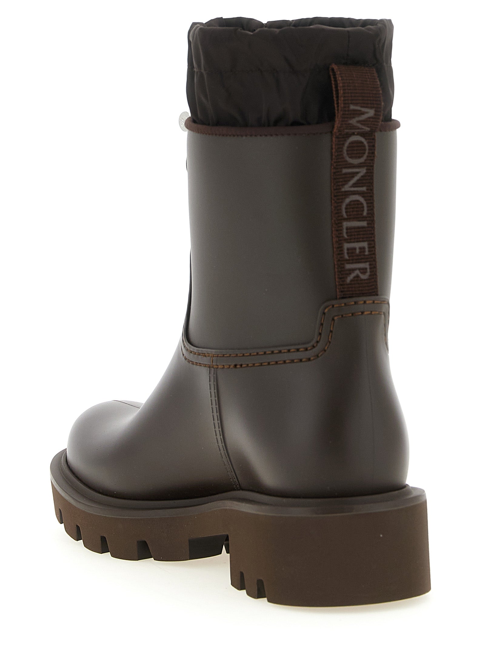 Moncler Braune PVC-Stiefeletten