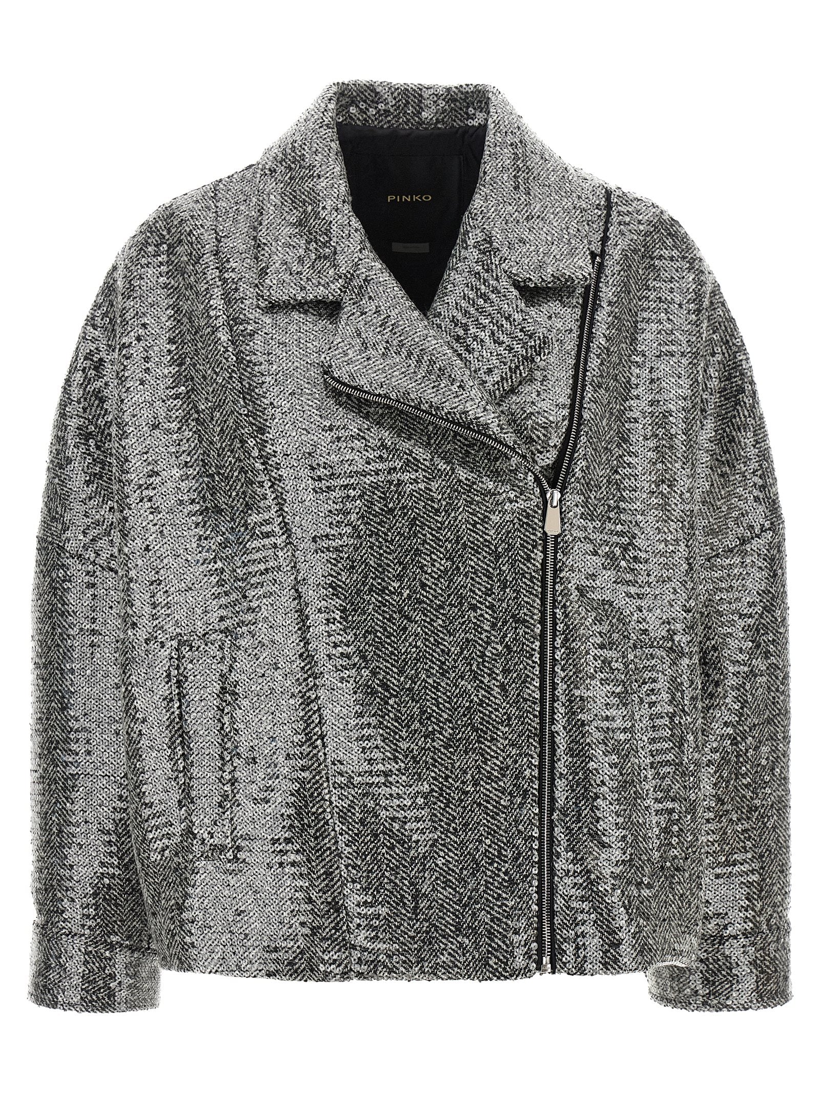 PINKO Silberner Polyester-Bomber