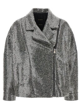 PINKO Silberner Polyester-Bomber