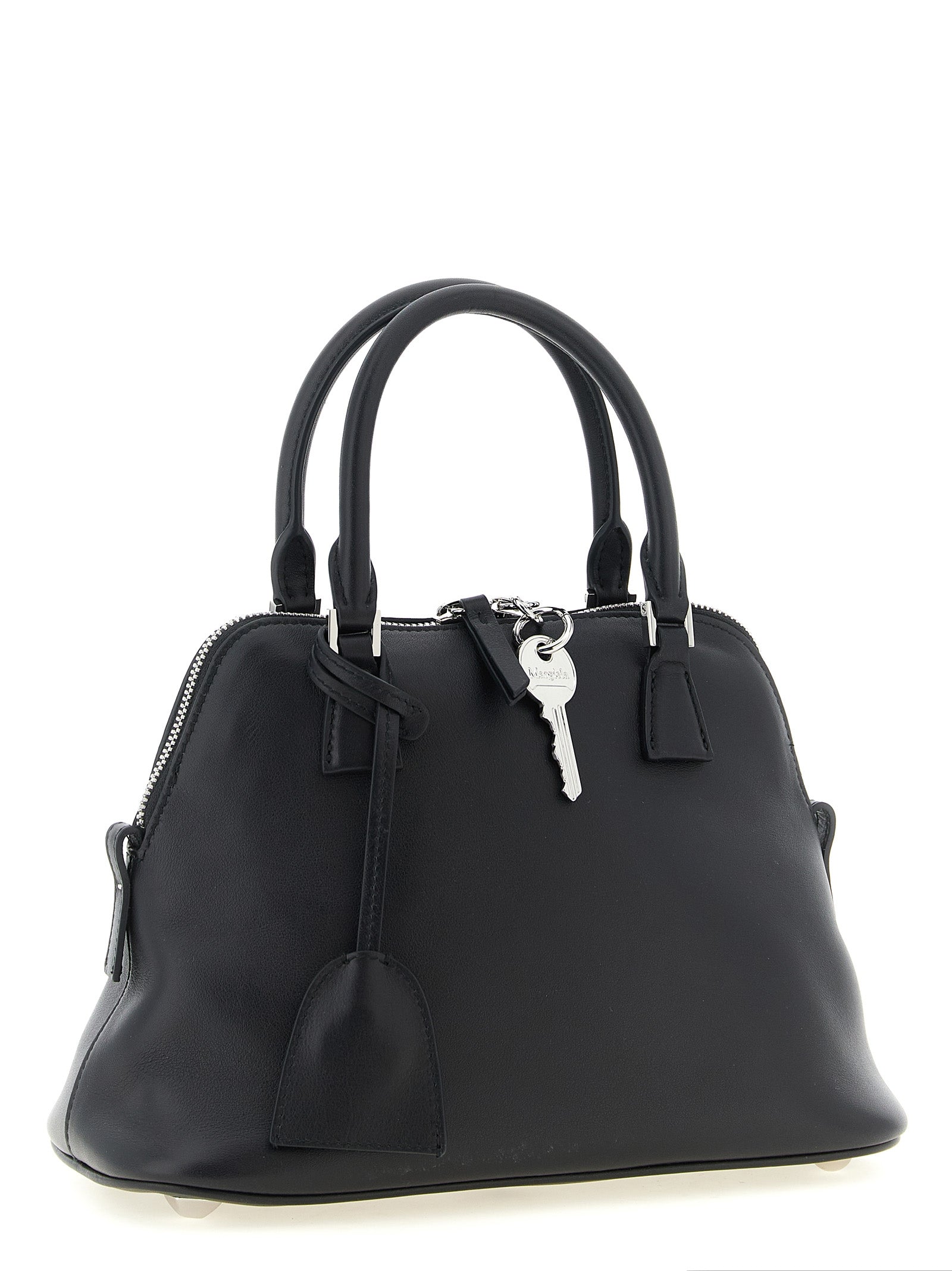 Maison Margiela Schwarze Kalbsleder-Schultertasche