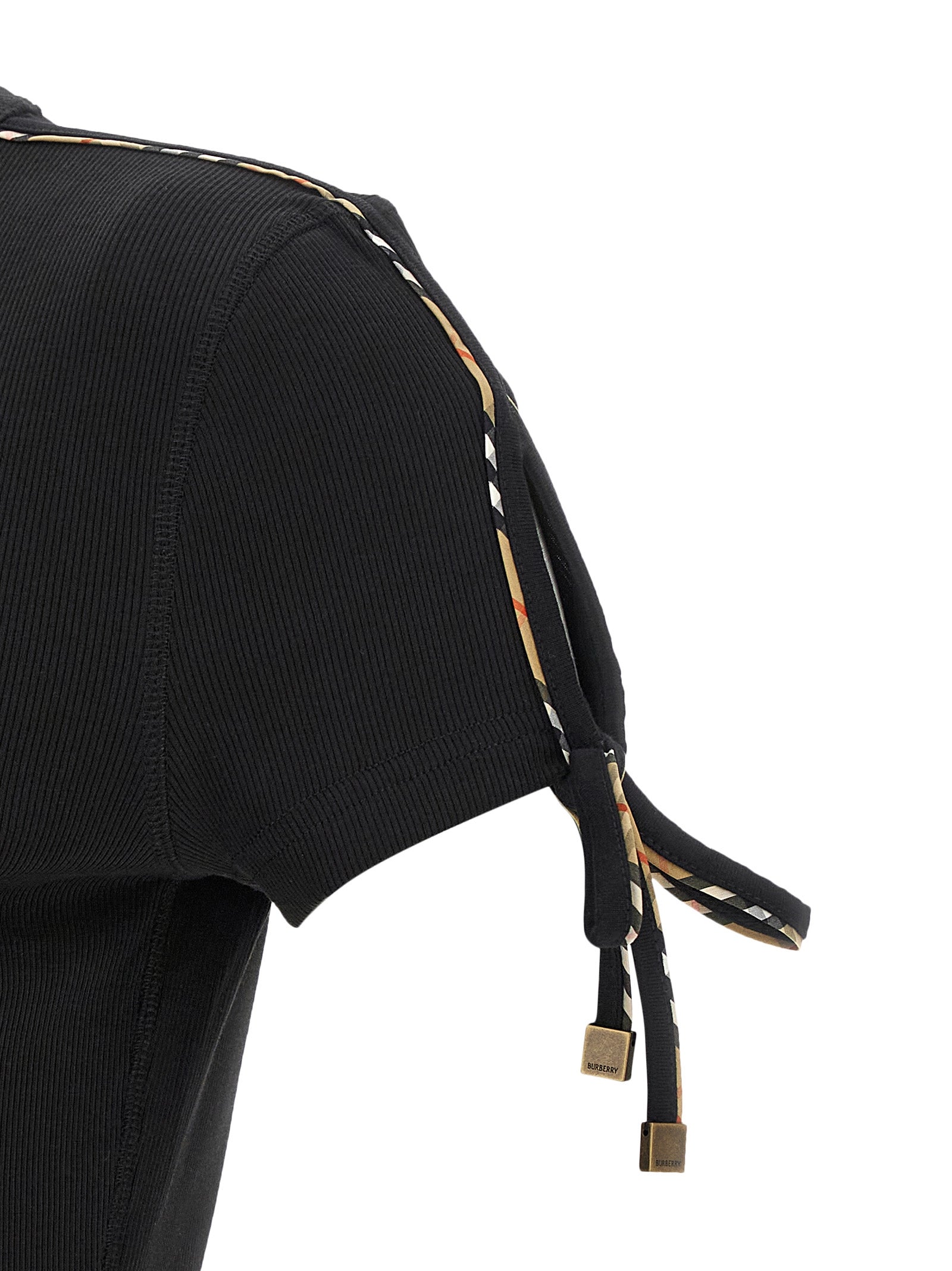 Burberry Schwarzes kurzes Baumwollkleid