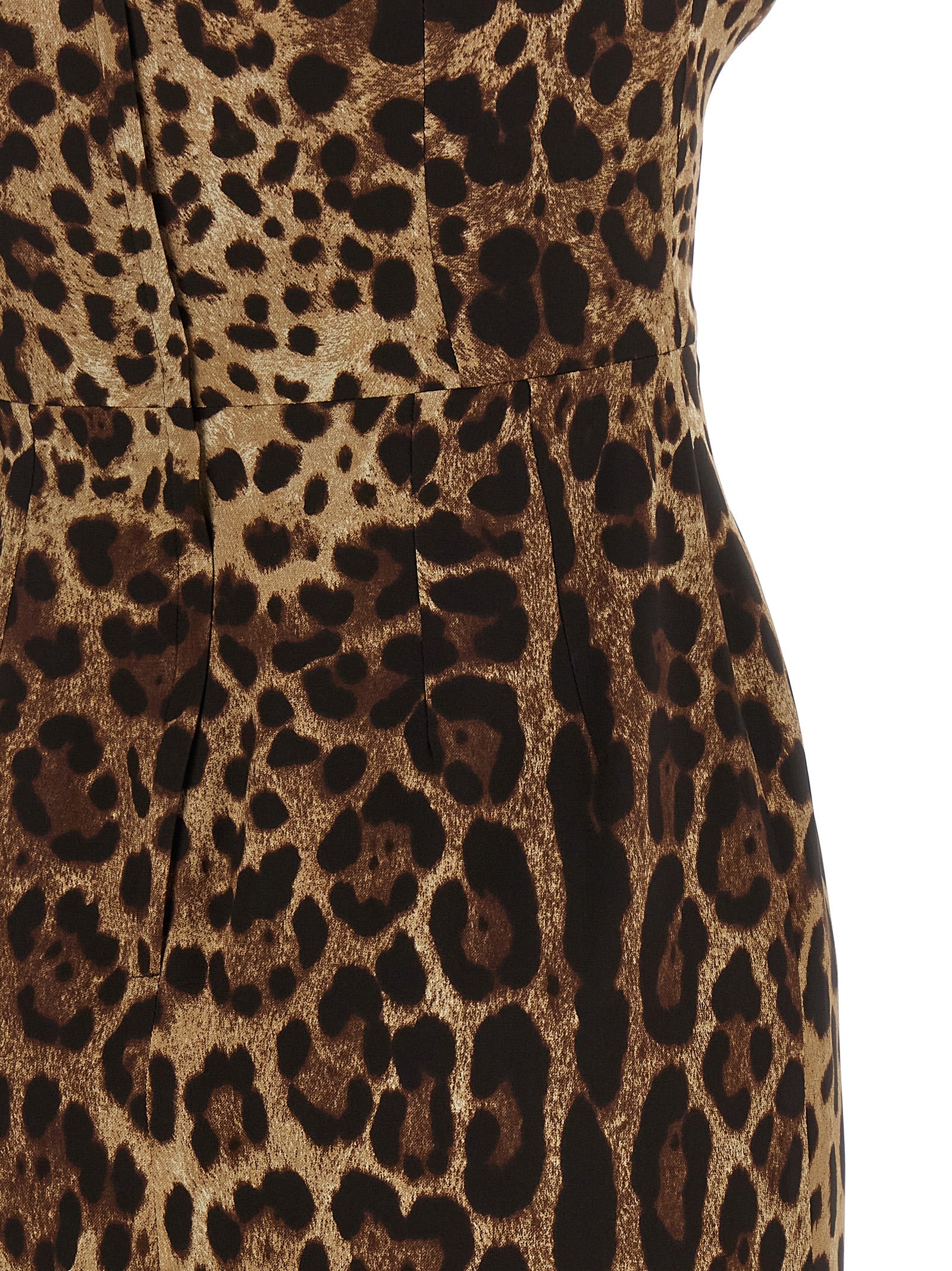 Dolce & Gabbana Braunes Seiden-Midikleid
