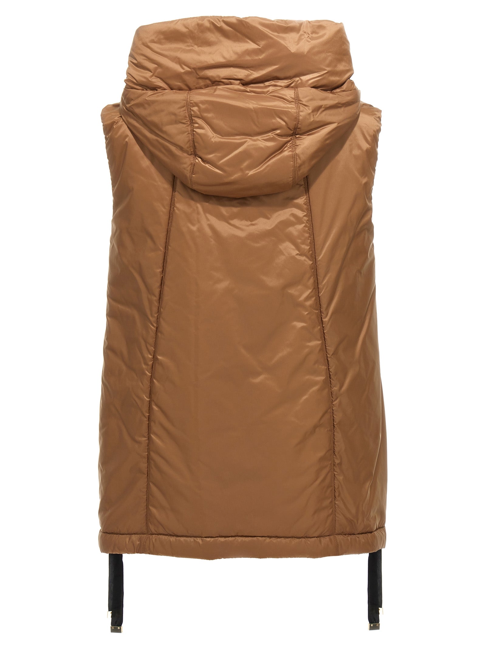 Max Mara Braune ärmellose Jacke aus Polyester