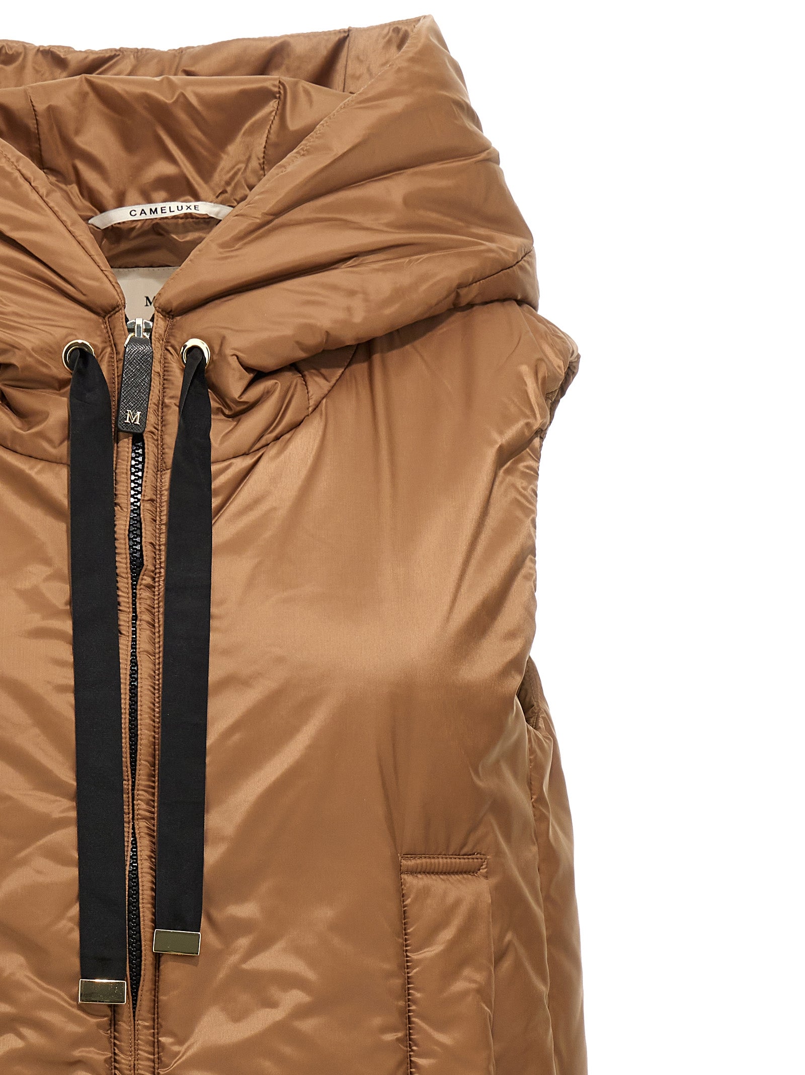 Max Mara Braune ärmellose Jacke aus Polyester