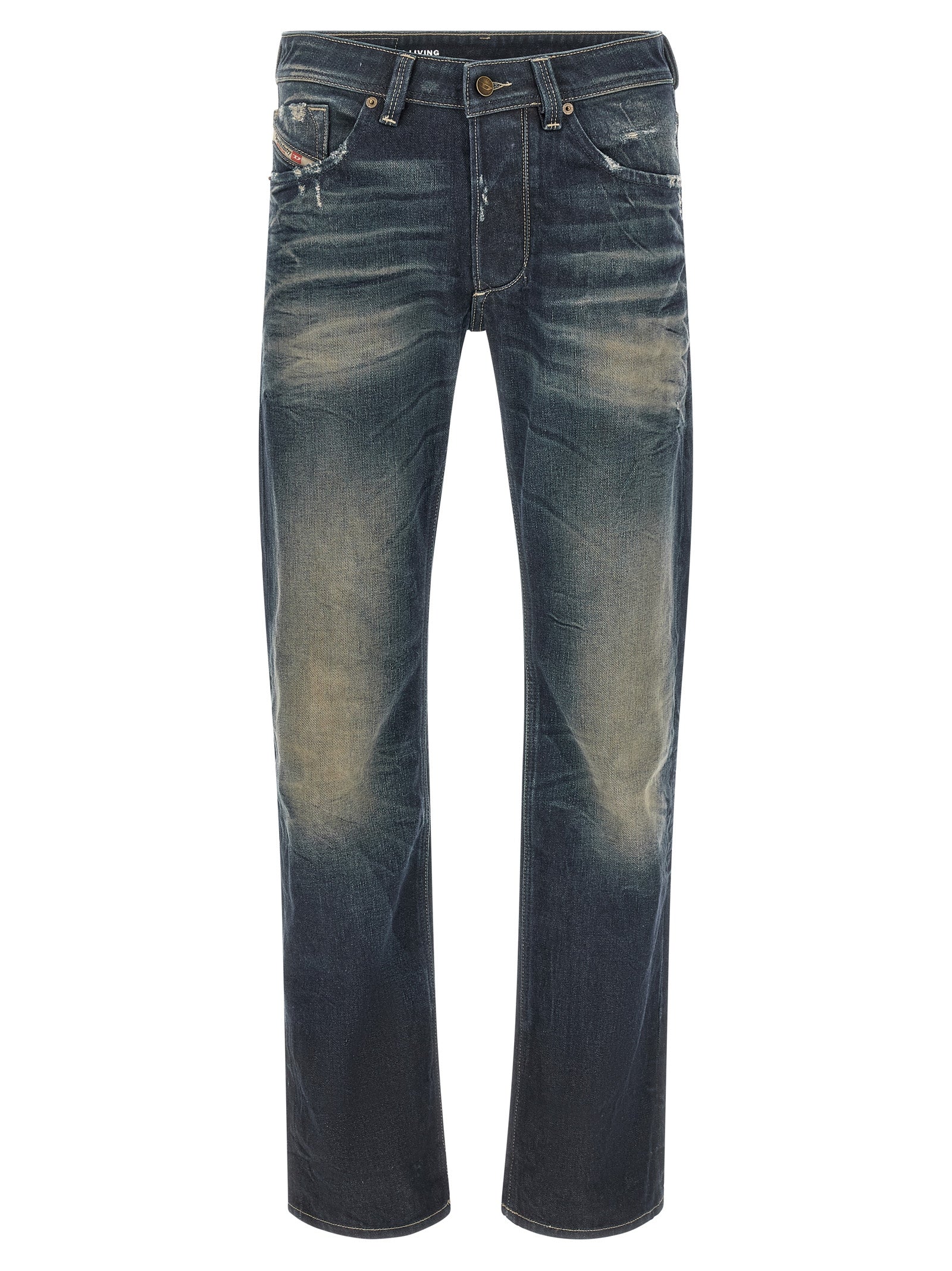Diesel Blaue Jeans aus Baumwolle im geraden Schnitt
