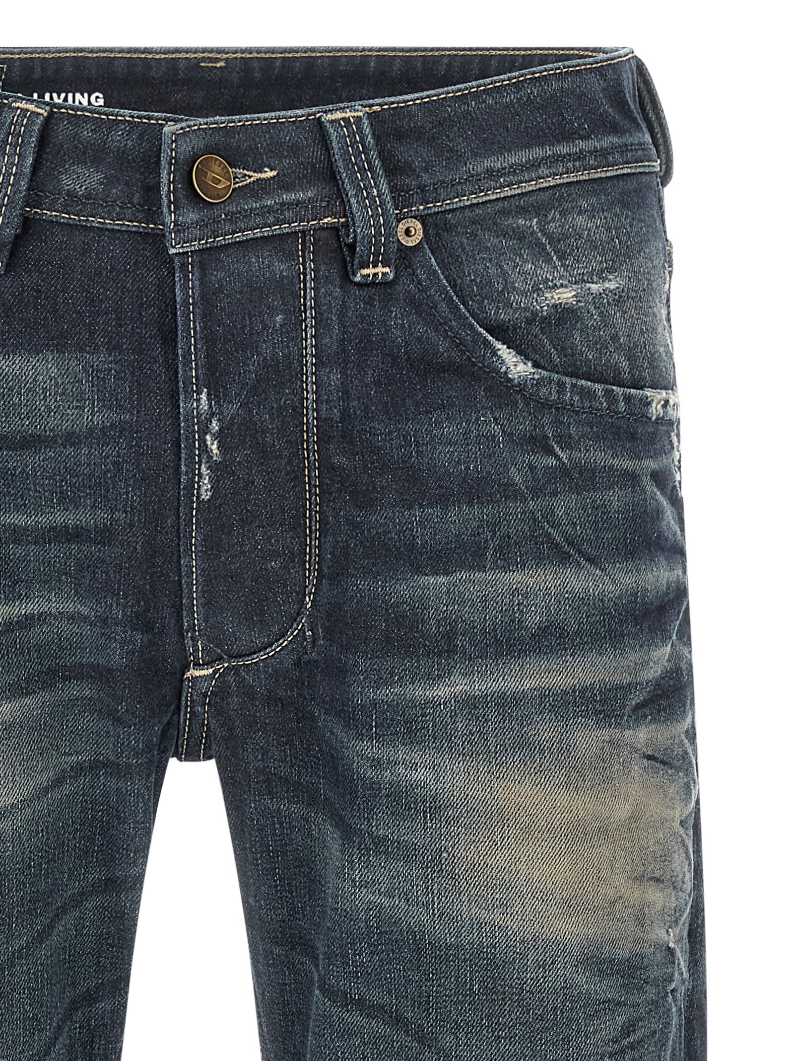 Diesel Blaue Jeans aus Baumwolle im geraden Schnitt