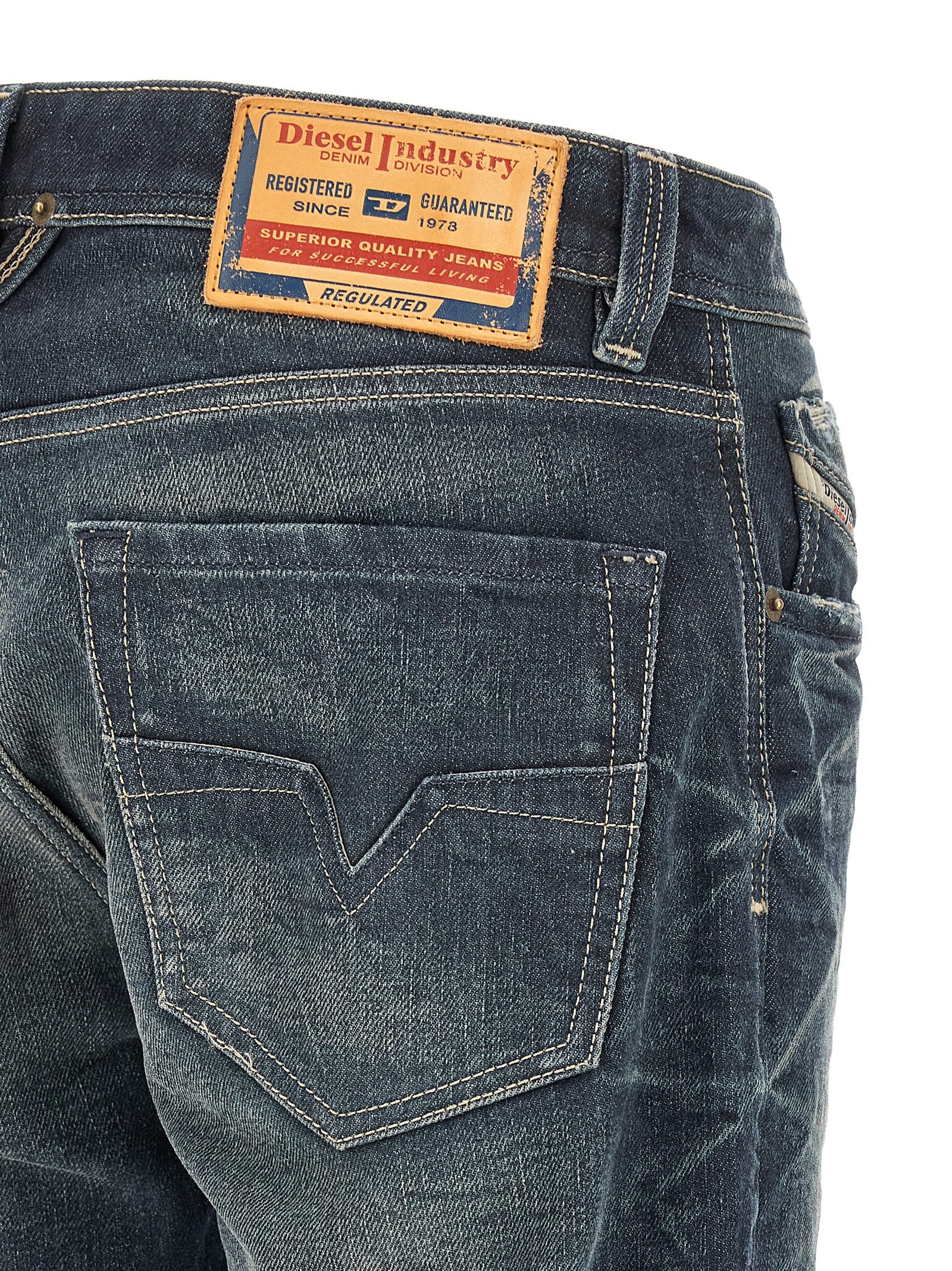 Diesel Blaue Jeans aus Baumwolle im geraden Schnitt