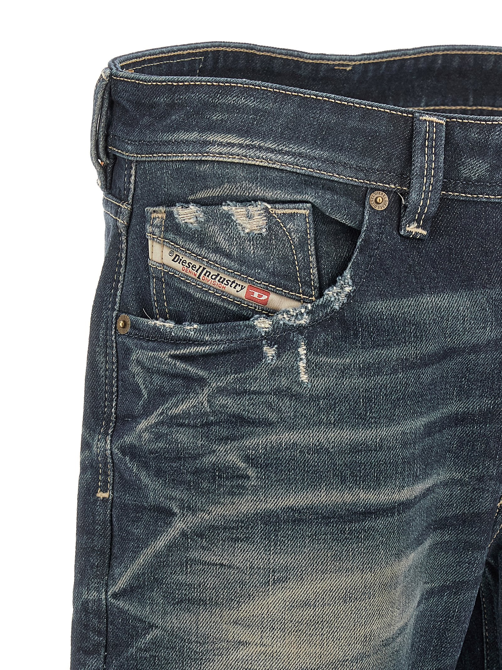Diesel Blaue Jeans aus Baumwolle im geraden Schnitt