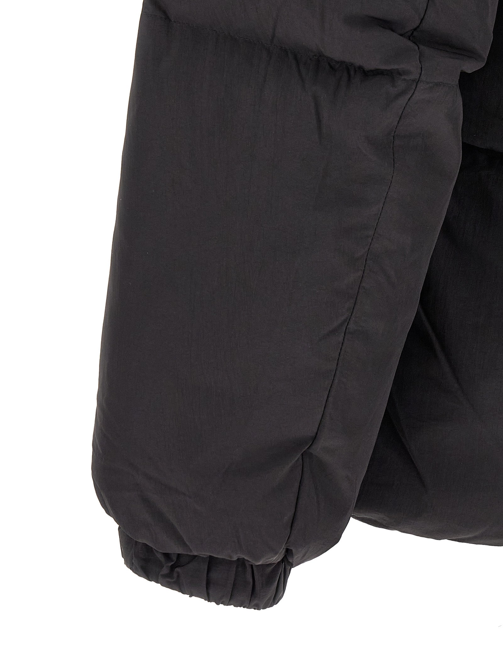 Diesel Schwarze Polyamid-Jacke in voller Länge