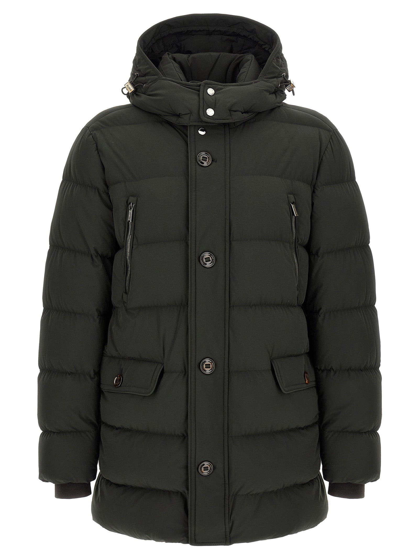 MooRER Zweifarbige Wolljacke in voller Länge