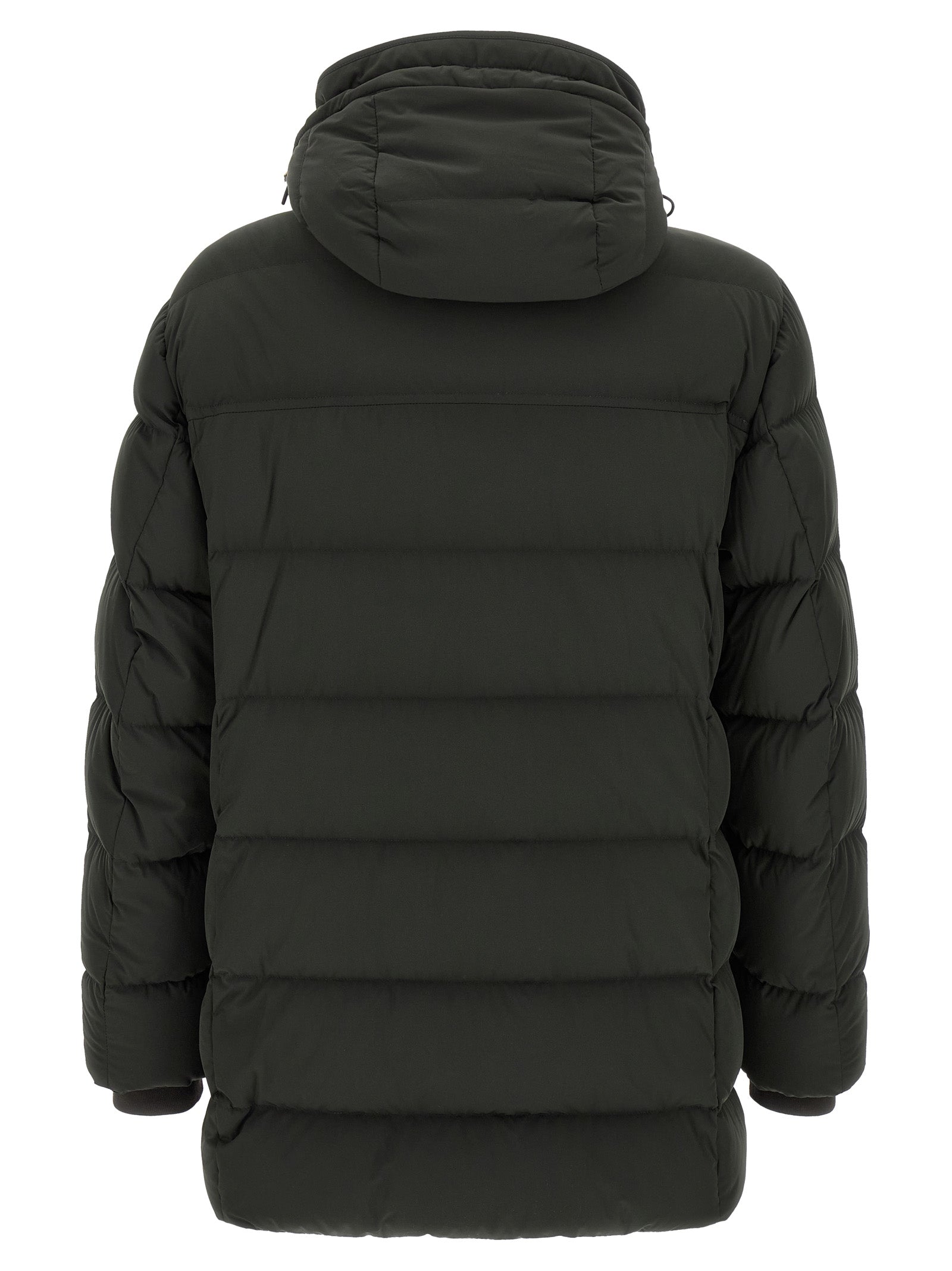 MooRER Zweifarbige Wolljacke in voller Länge