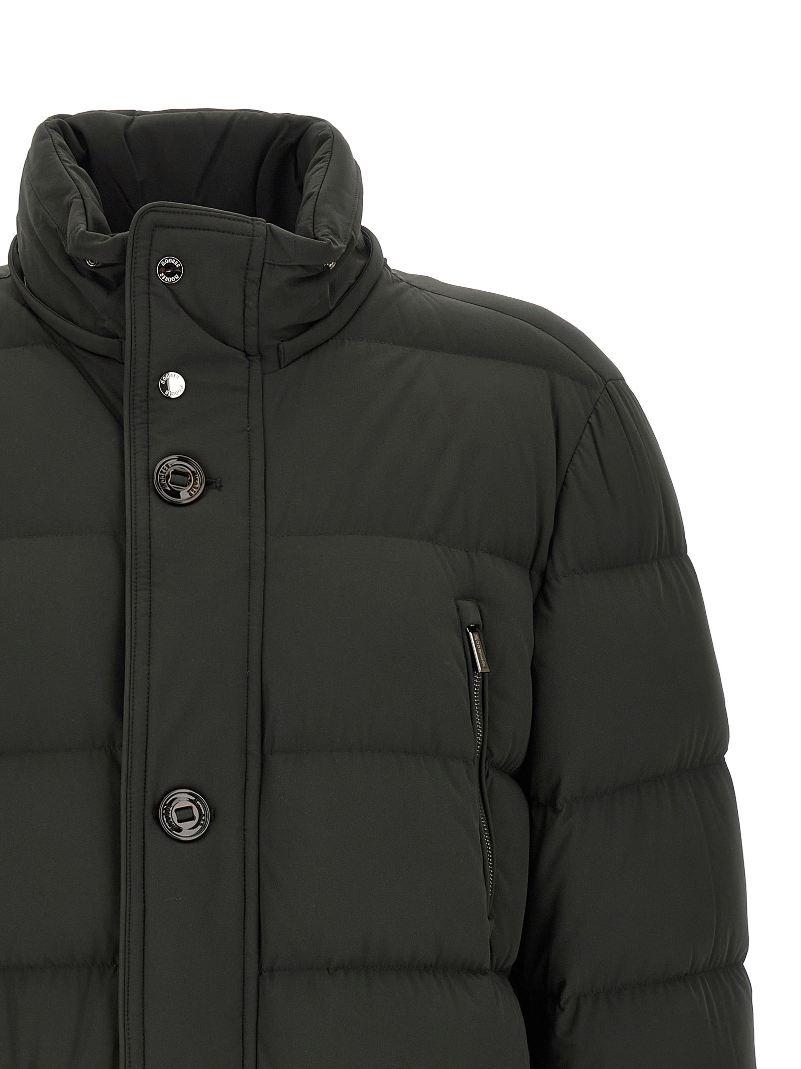 MooRER Zweifarbige Wolljacke in voller Länge