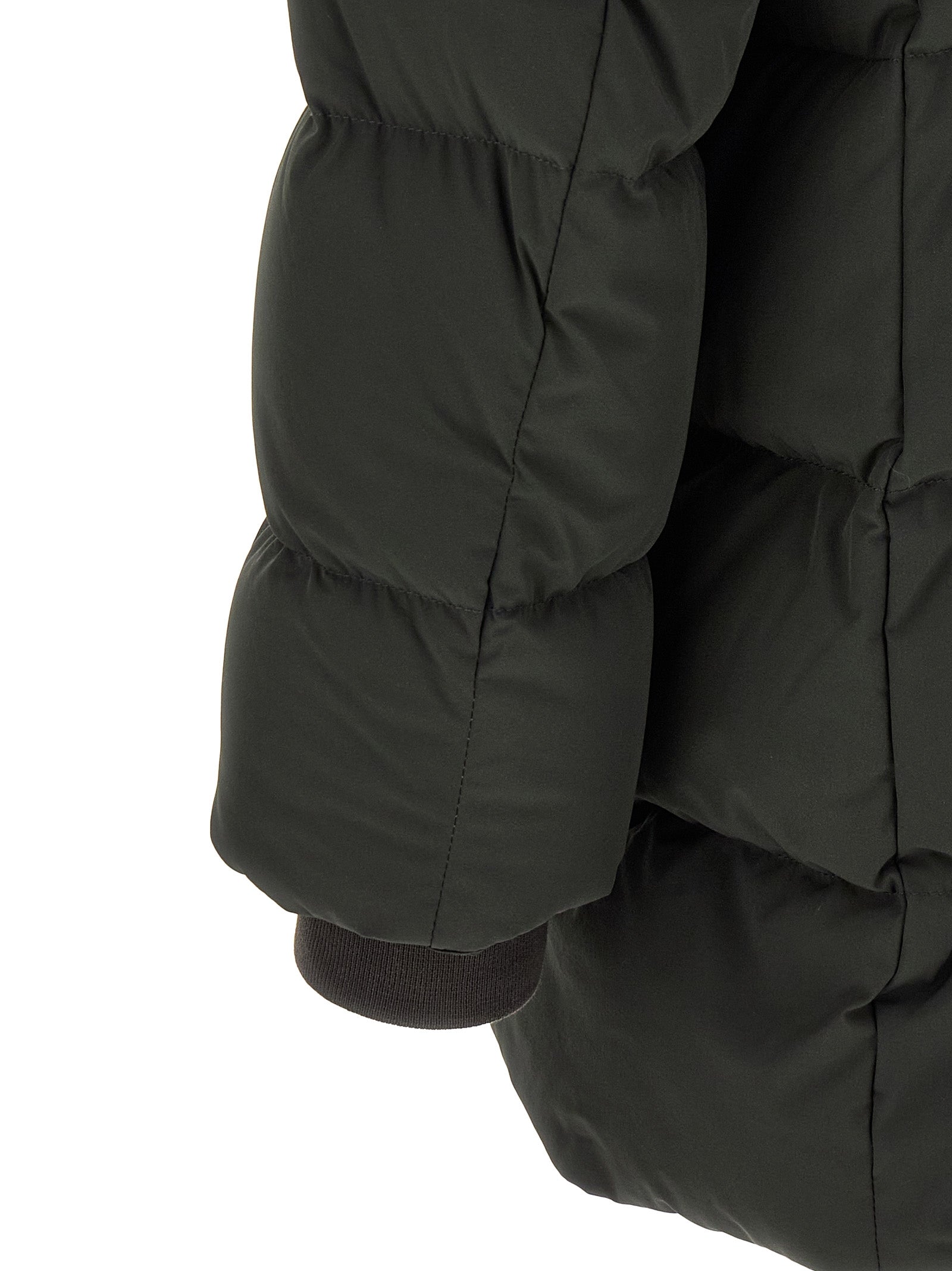 MooRER Zweifarbige Wolljacke in voller Länge