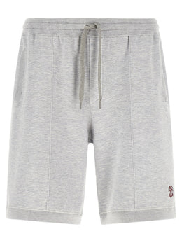Brunello Cucinelli Graue Seiden-Bermudashorts