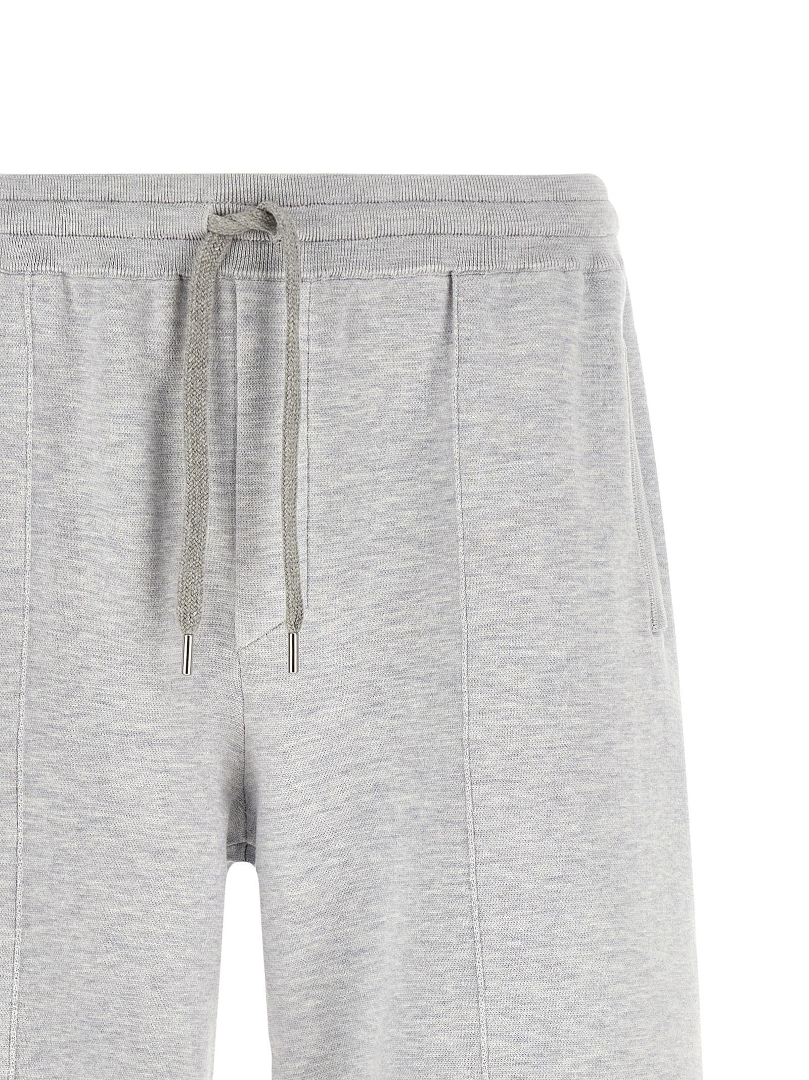 Brunello Cucinelli Graue Seiden-Bermudashorts