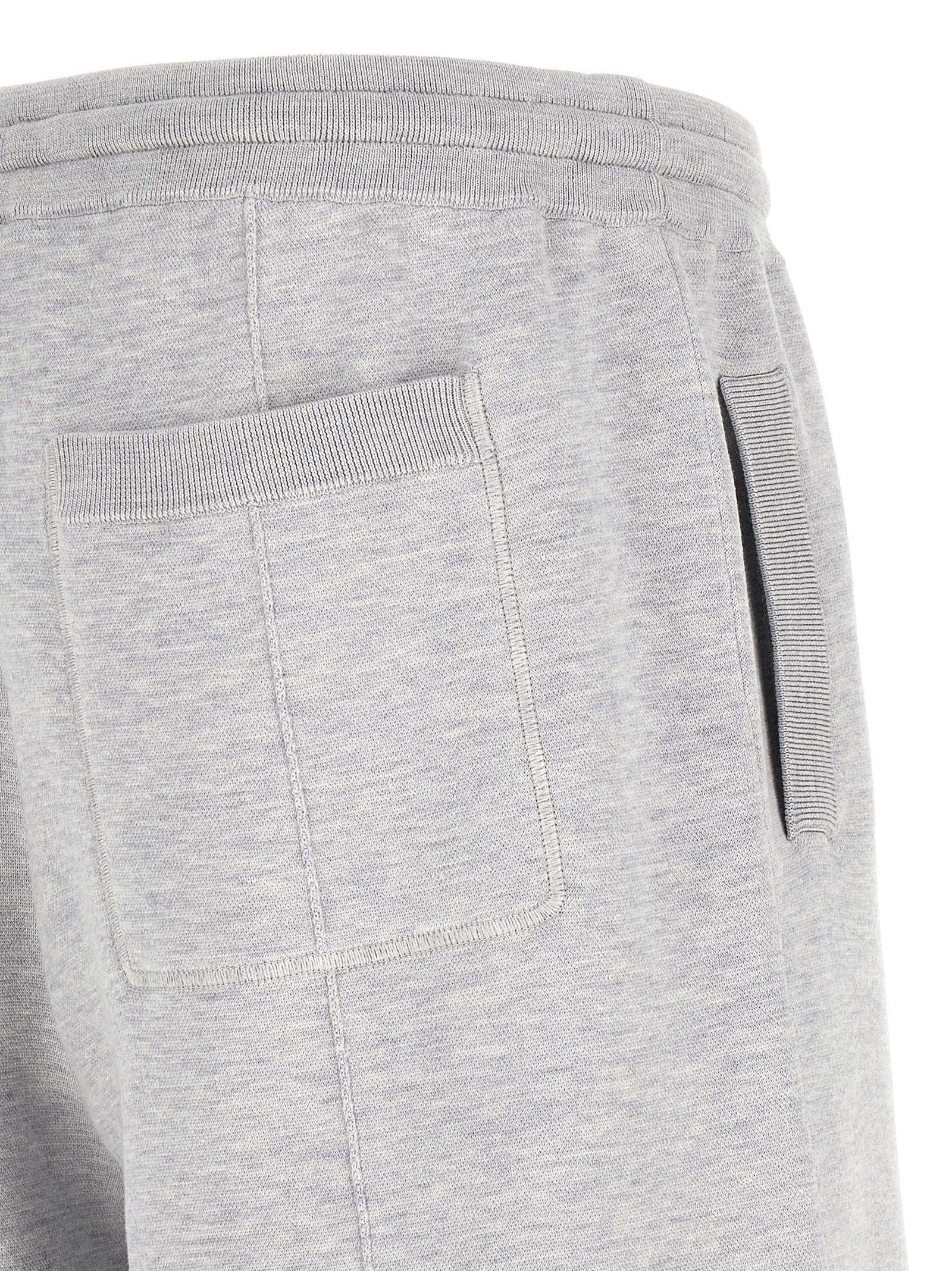 Brunello Cucinelli Graue Seiden-Bermudashorts