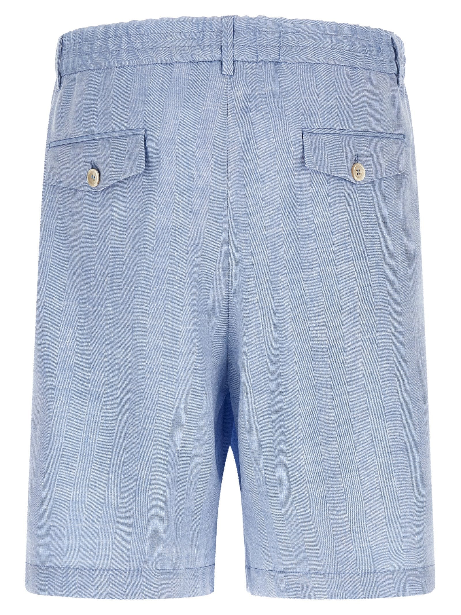 Brunello Cucinelli Blaue Leinen-Bermudashorts