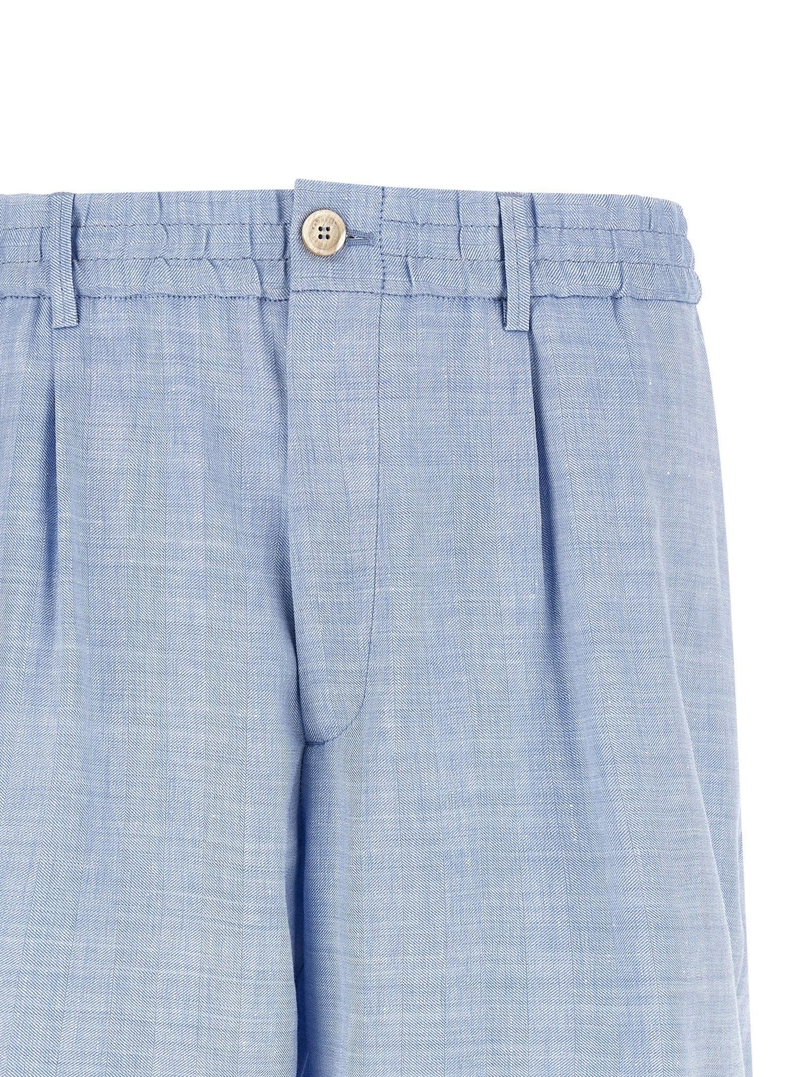 Brunello Cucinelli Blaue Leinen-Bermudashorts