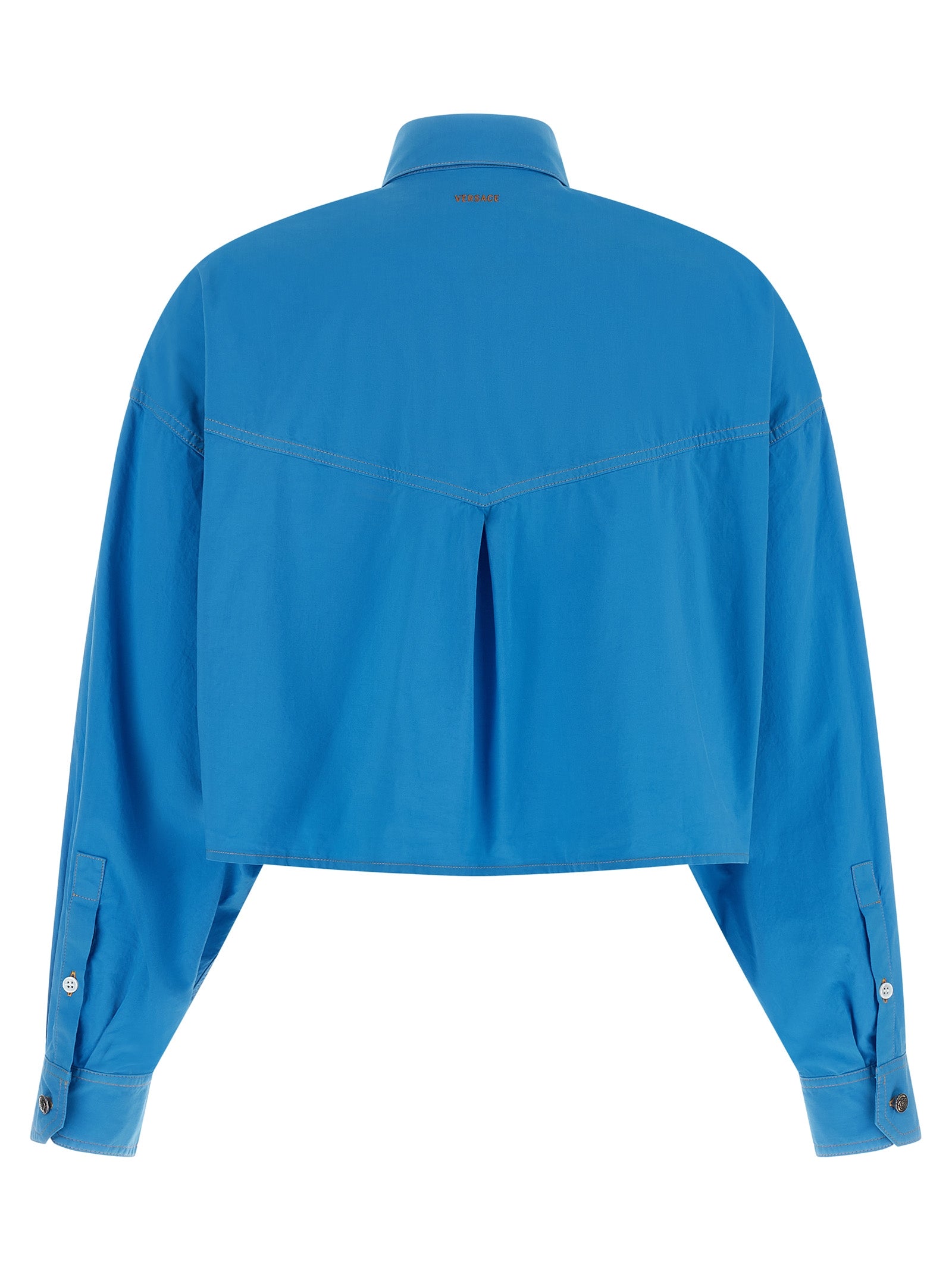Versace Blaue Baumwollbluse