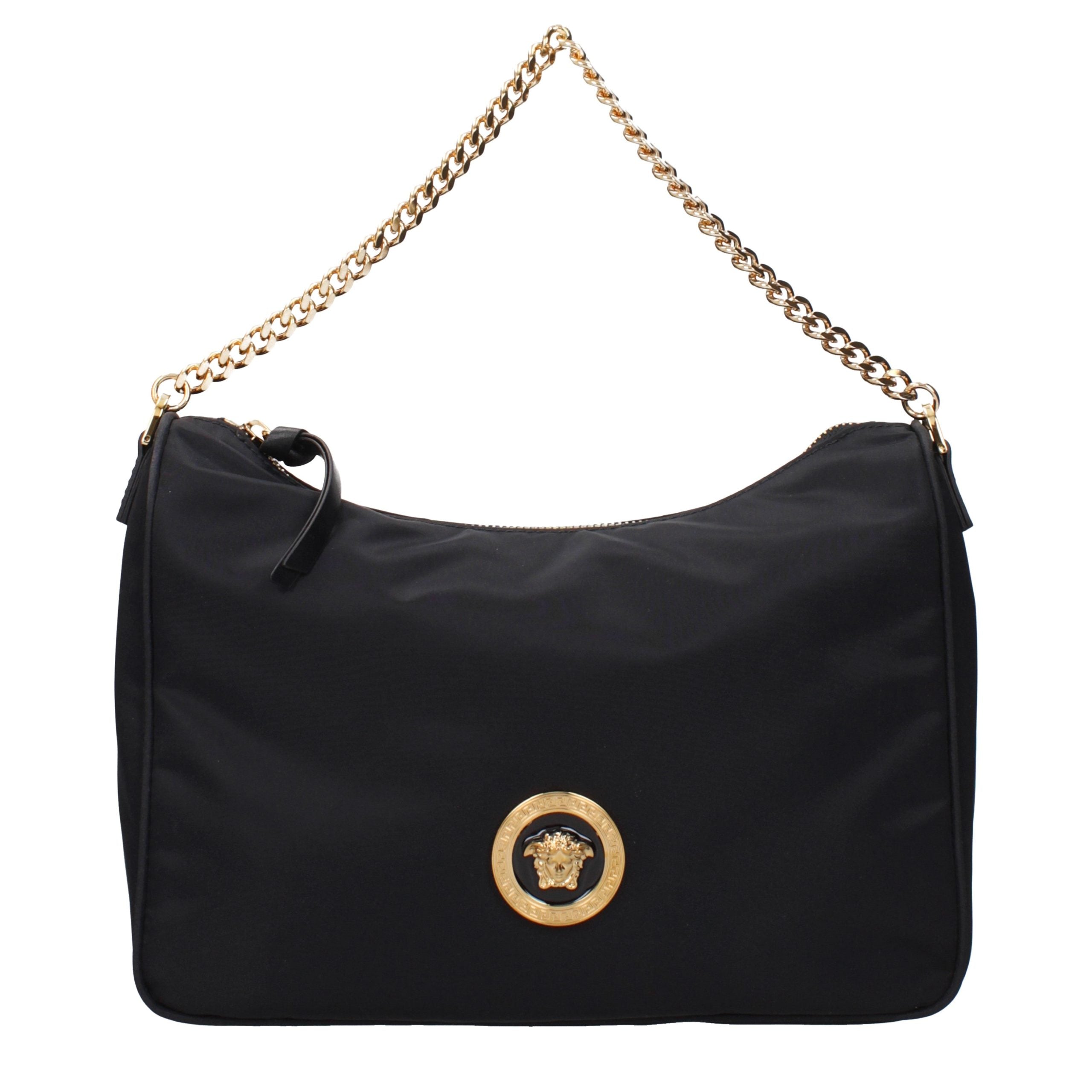 Versace Schwarze Stoffhandtasche