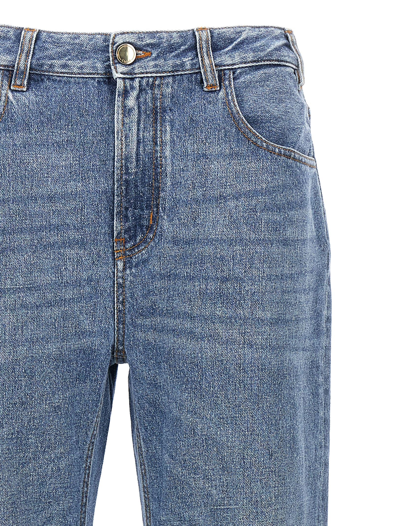 Chloé Blaue High-Waist Jeans aus Baumwolle