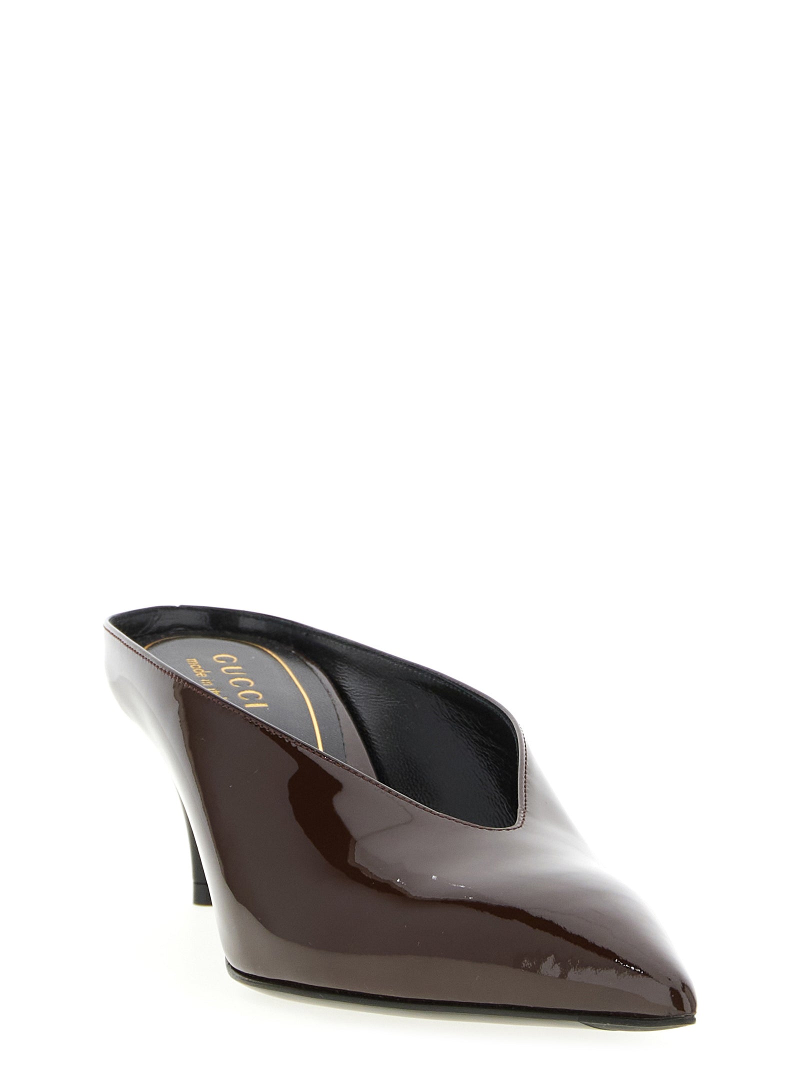 Gucci Pumps mit mittlerem Absatz aus bordeauxrotem Kalbsleder