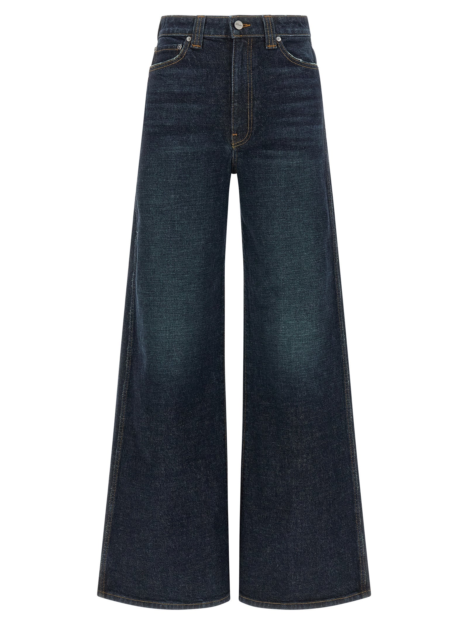 Khaite Blaue Baumwoll-Jeans mit ausgestelltem Bein
