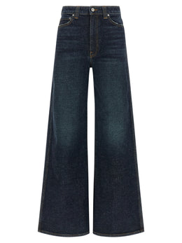 Khaite Blaue Baumwoll-Jeans mit ausgestelltem Bein