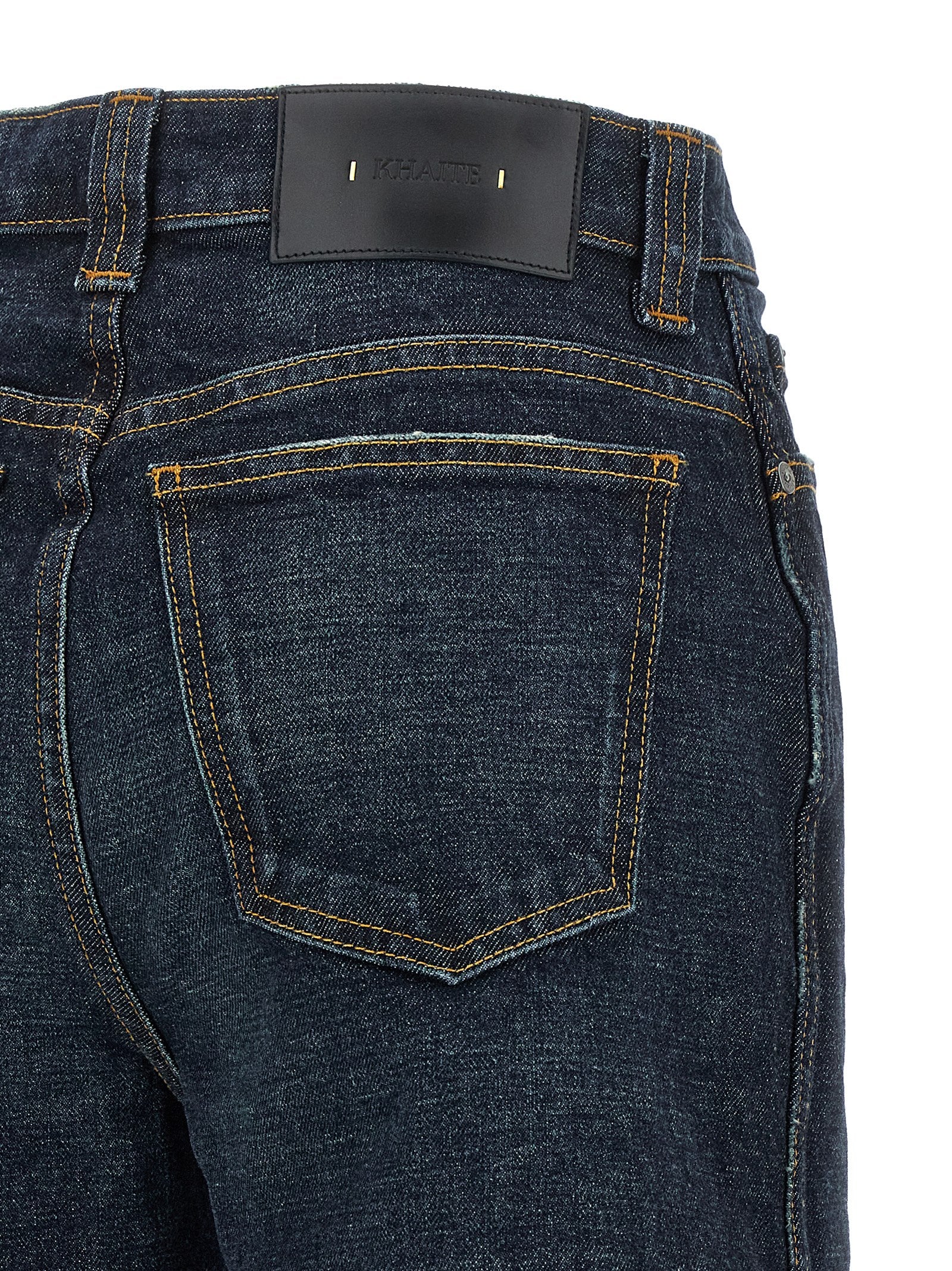 Khaite Blaue Baumwoll-Jeans mit ausgestelltem Bein