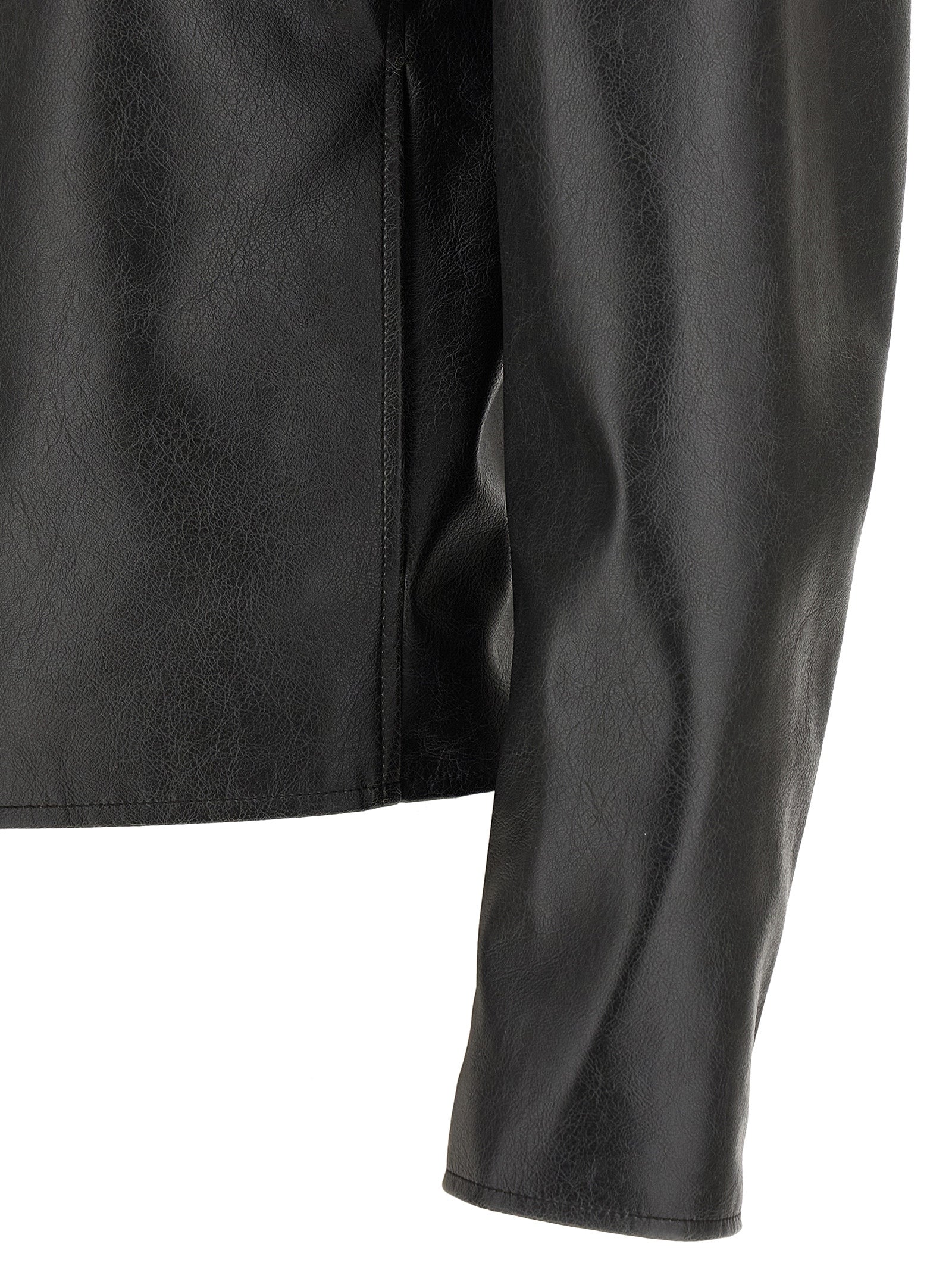 MM6 Maison Margiela Schwarze Lederjacke