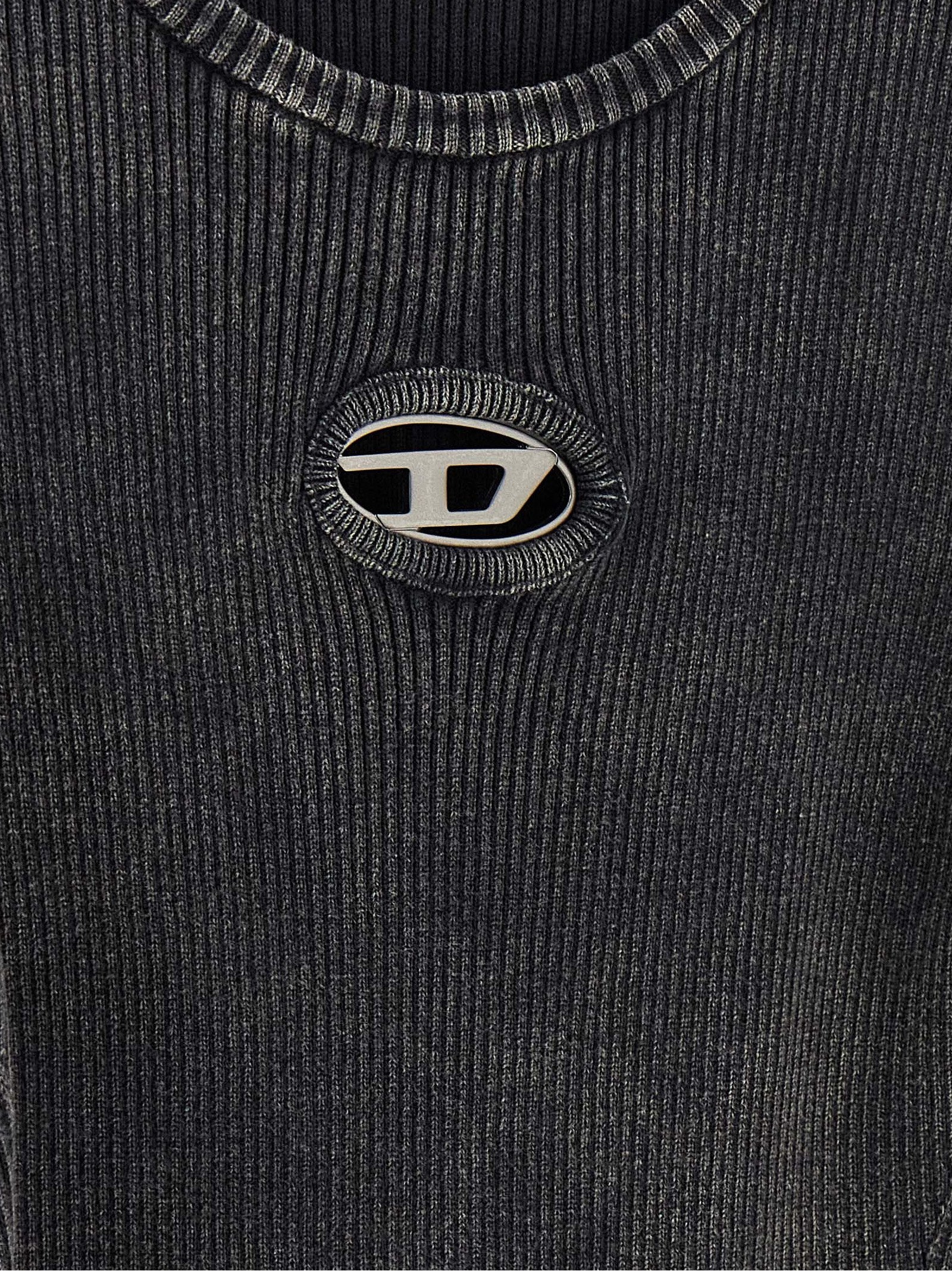 Diesel Schwarzes kurzes Baumwollkleid