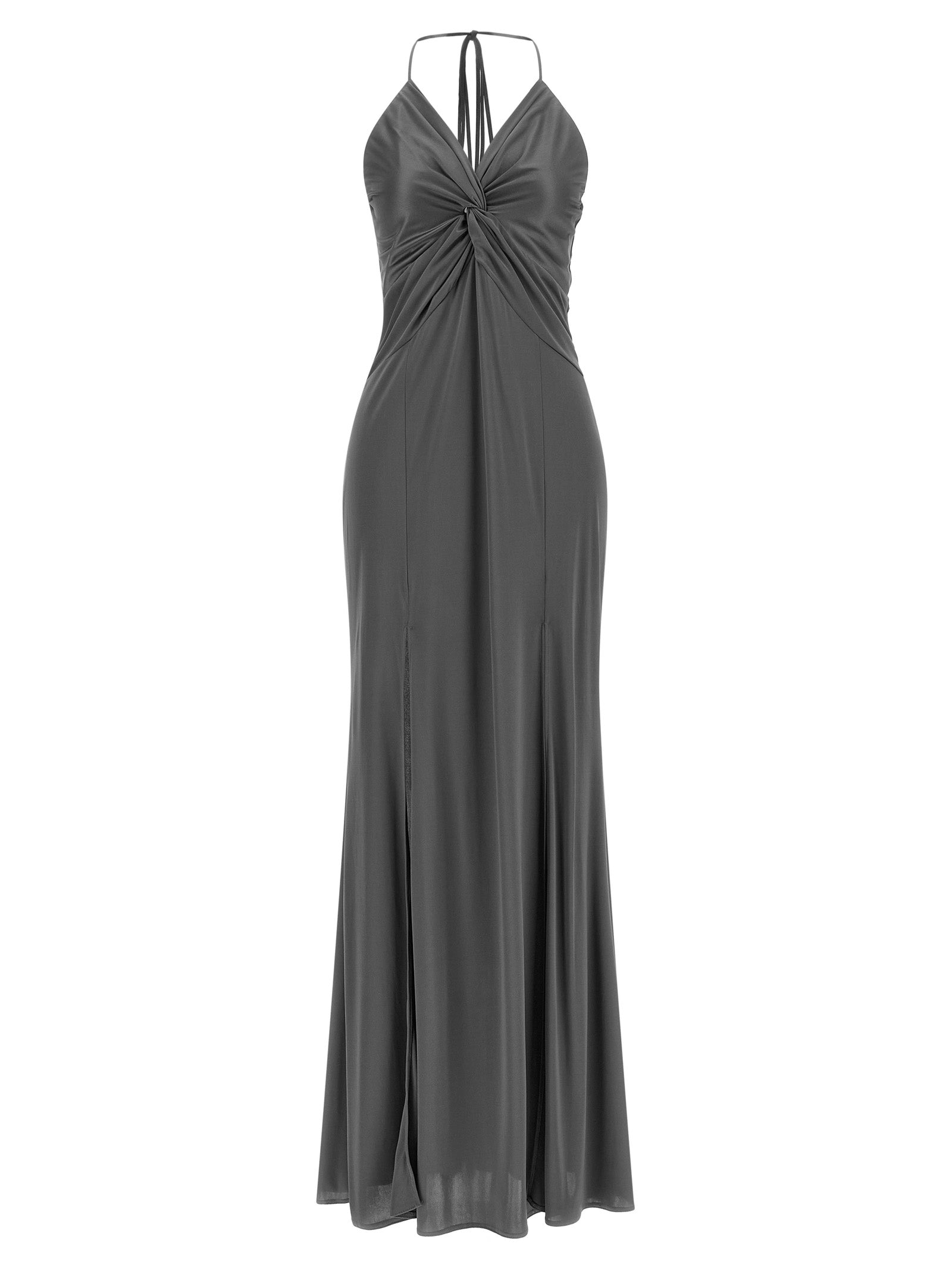PINKO Langes Kleid aus Acetat in Grau