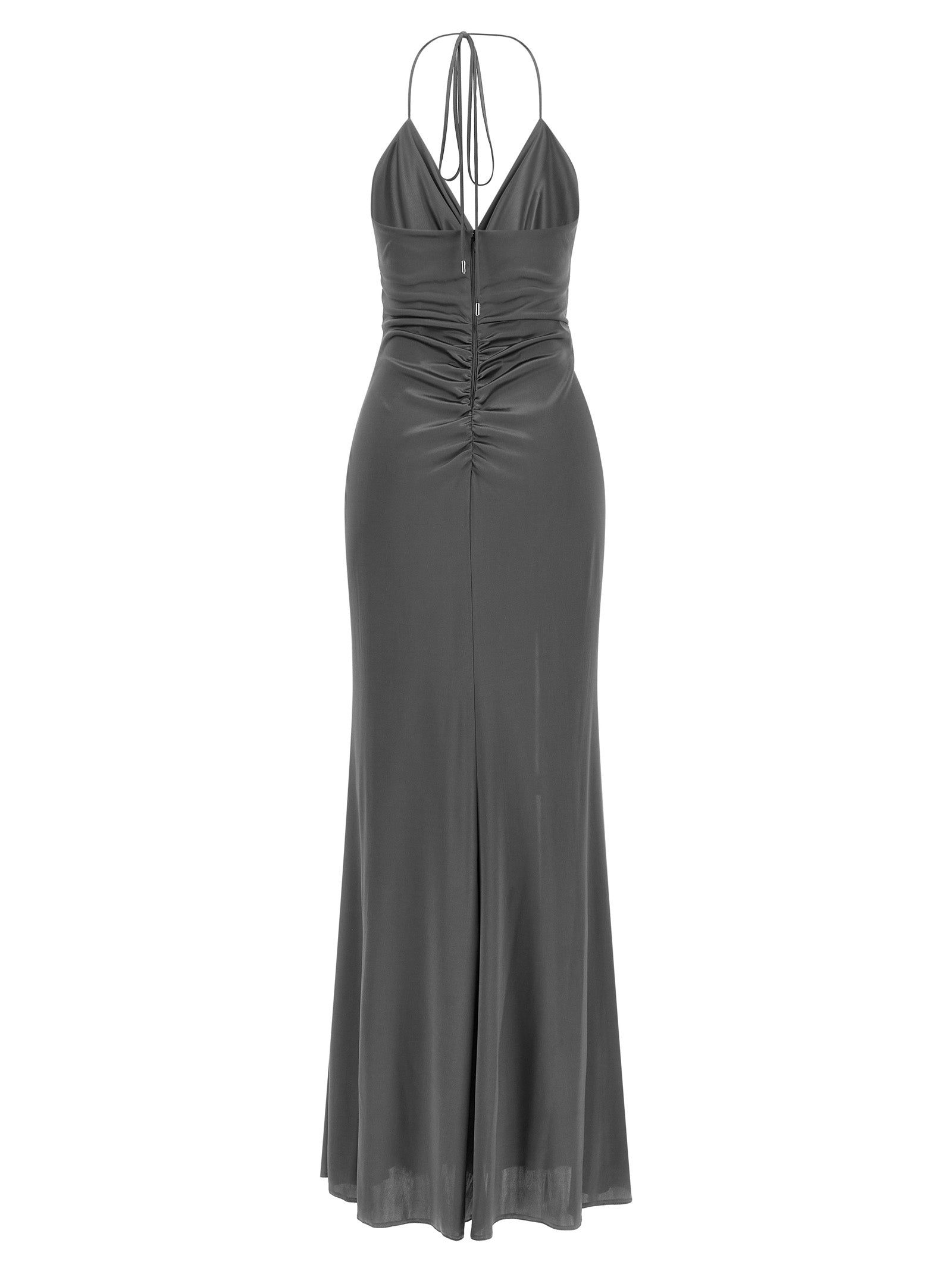 PINKO Langes Kleid aus Acetat in Grau