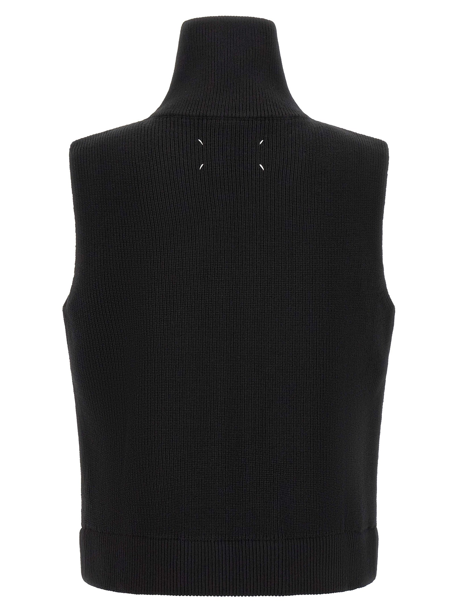 Maison Margiela Ärmelloser Pullover aus schwarzer Wolle
