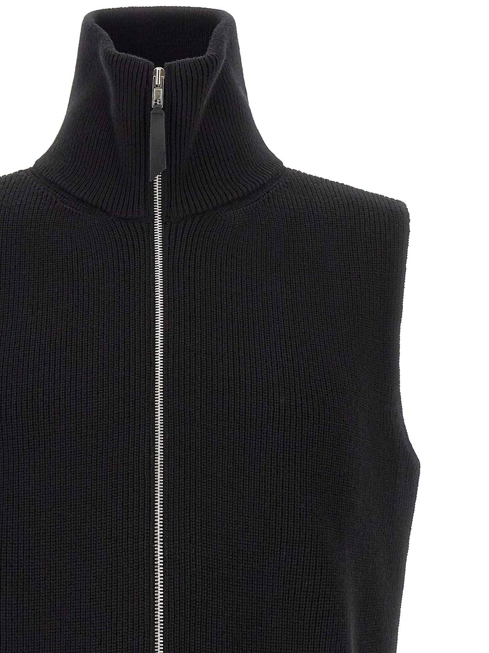 Maison Margiela Ärmelloser Pullover aus schwarzer Wolle