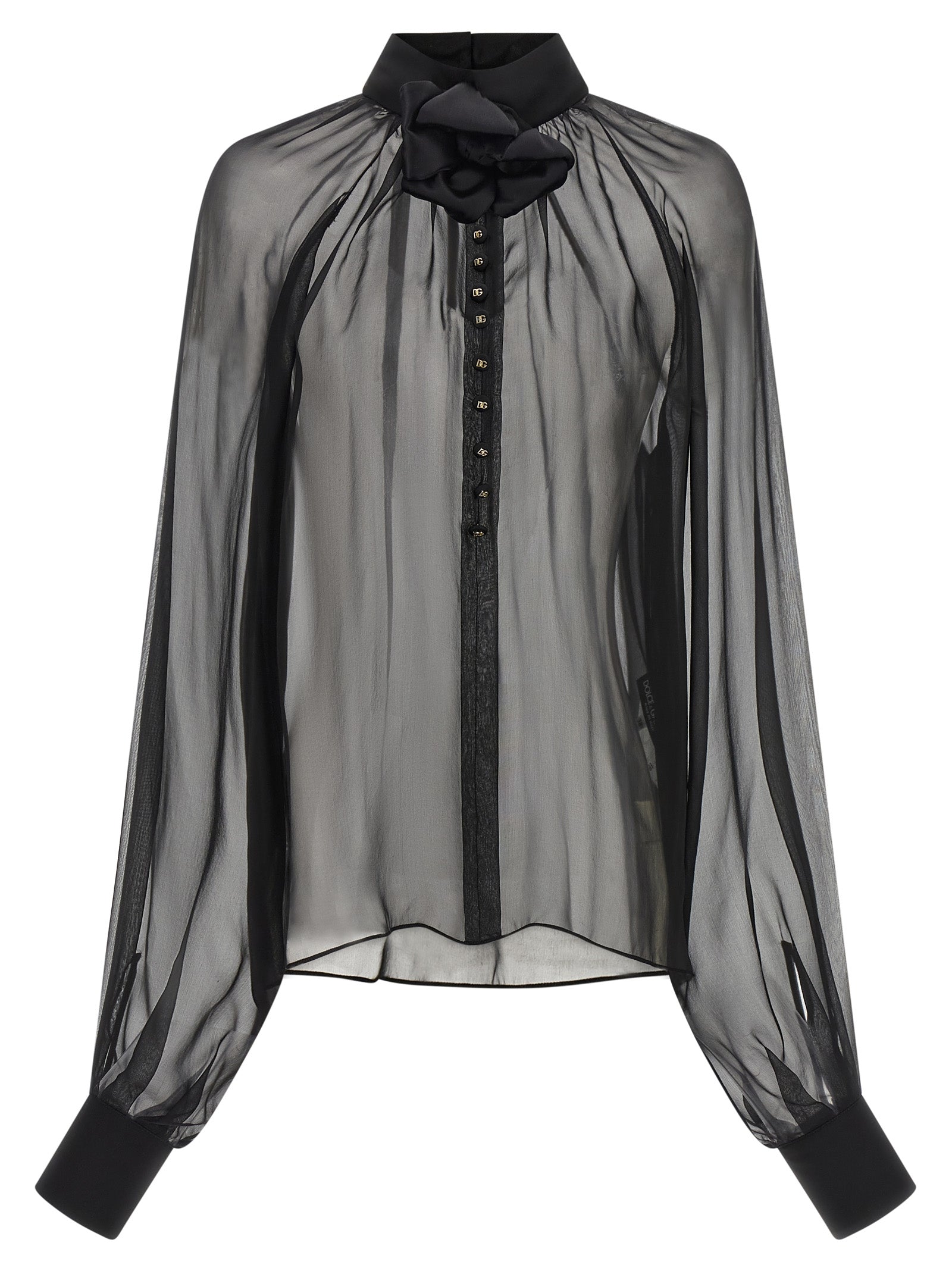 Dolce & Gabbana Schwarze Seidenbluse
