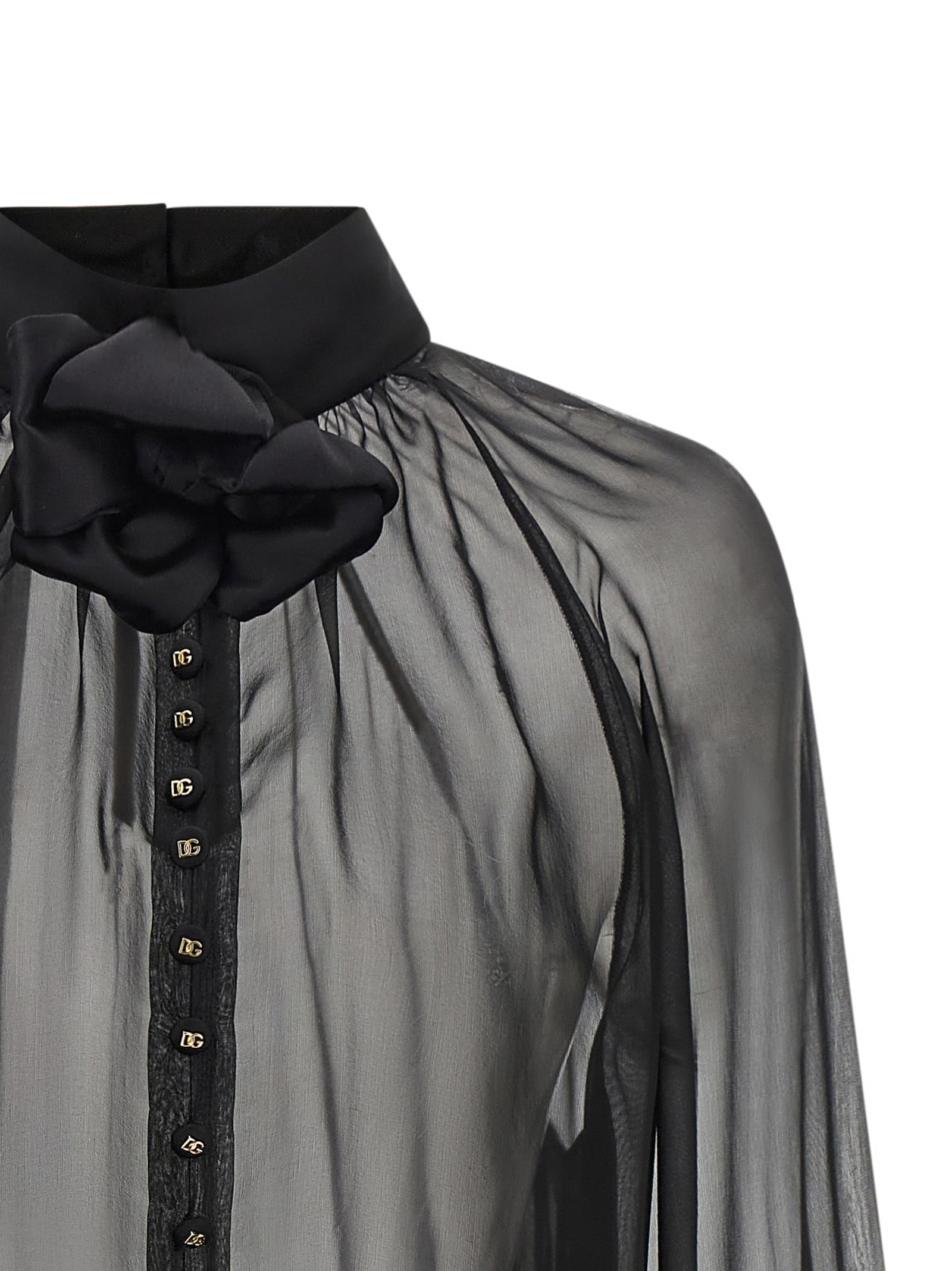 Dolce & Gabbana Schwarze Seidenbluse