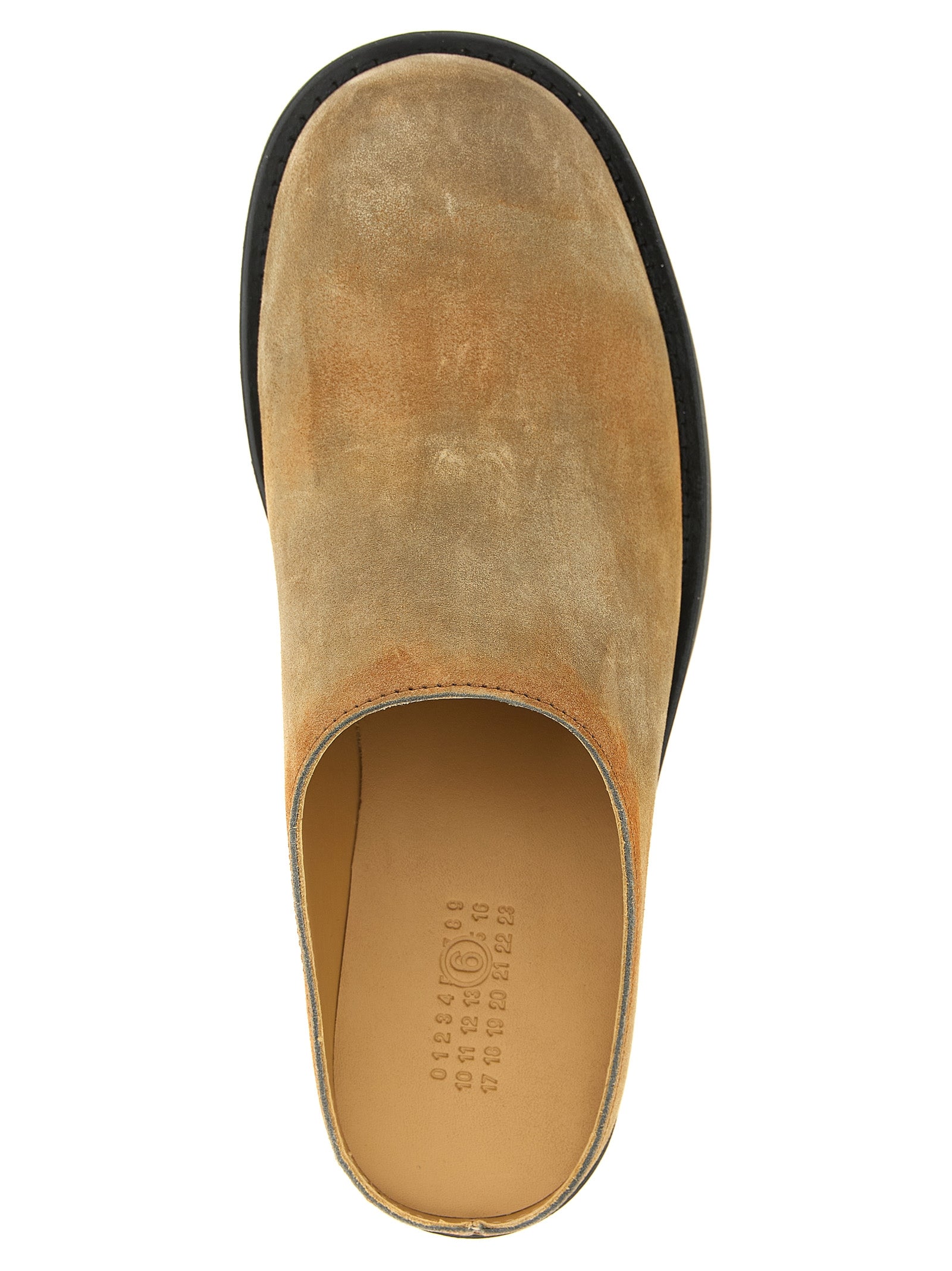 MM6 Maison Margiela Mules aus beigem Rindsleder