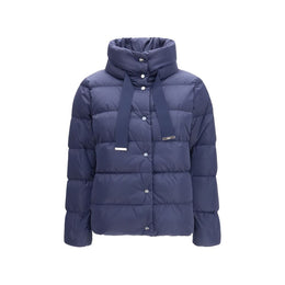 Herno Blaue Polyester-Jacke in voller Länge