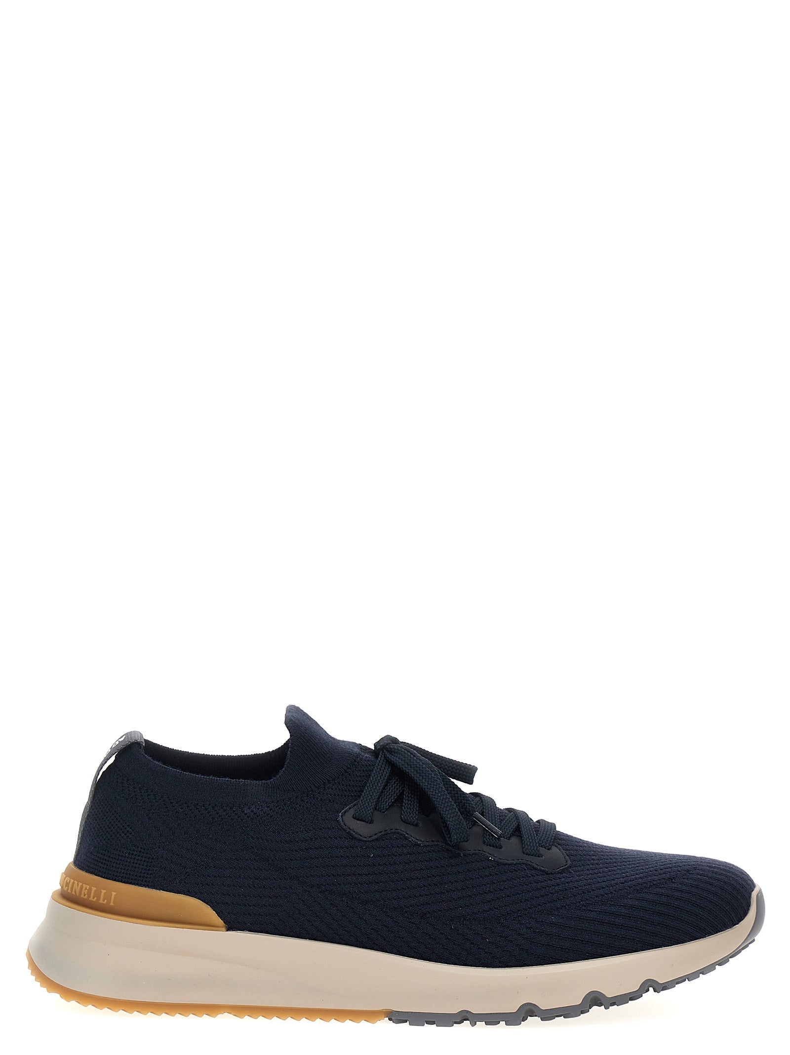 Brunello Cucinelli Blaue Woll-Sneaker im Athletic-Stil