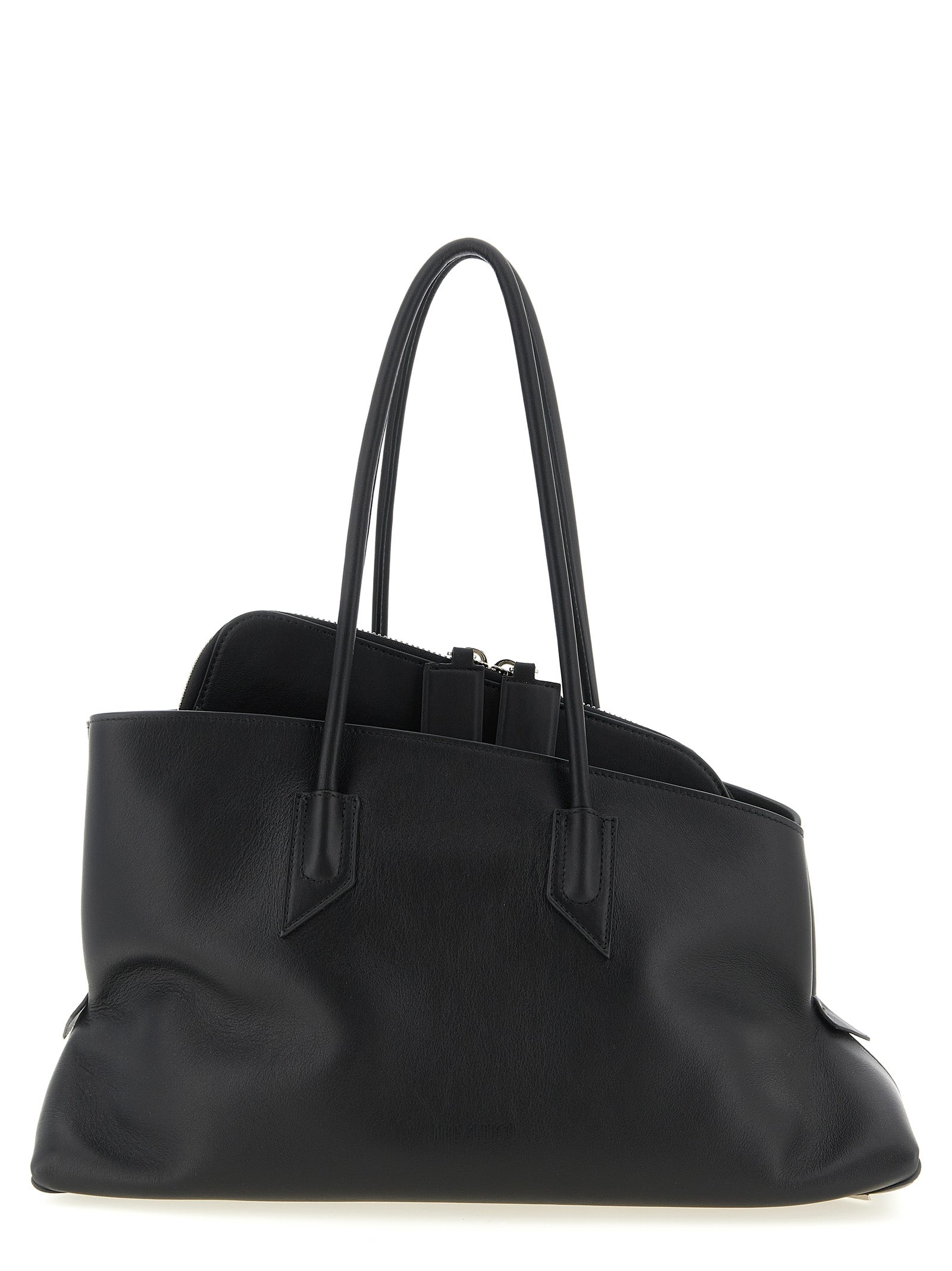The Attico Schwarze Kalbsleder-Schultertasche